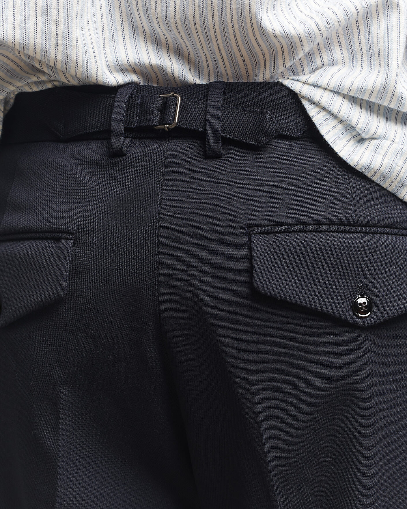 Hombres | Pantalones | NN07 | Justin Wool Pleated Suit Trousers Deep Navy