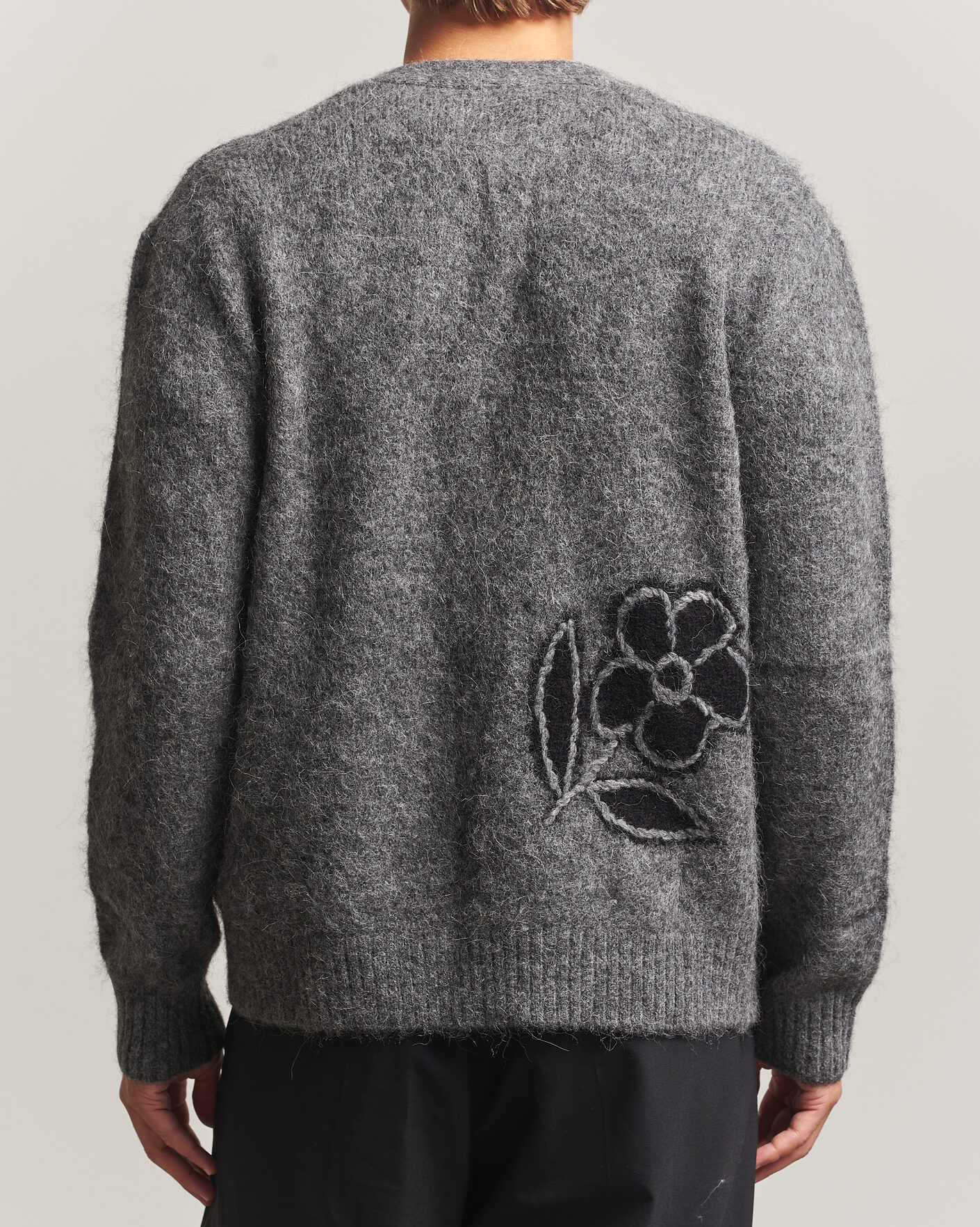 Hombres | Jerséis y prendas de punto | NN07 | Kyle Alpaca Knitted Cardigan Dark Grey Melange