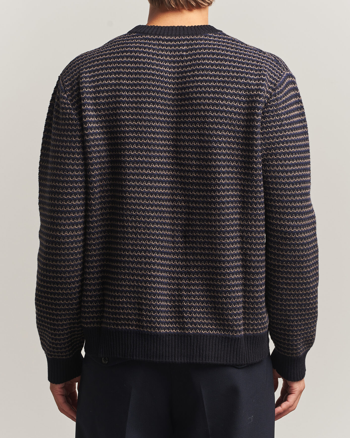 Hombres | Jerséis y prendas de punto | NN07 | Russell Cotton/Wool Structured Sweater Navy Blue
