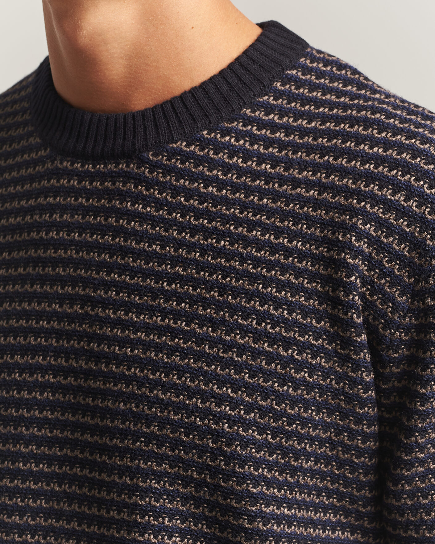 Hombres | Jerséis y prendas de punto | NN07 | Russell Cotton/Wool Structured Sweater Navy Blue