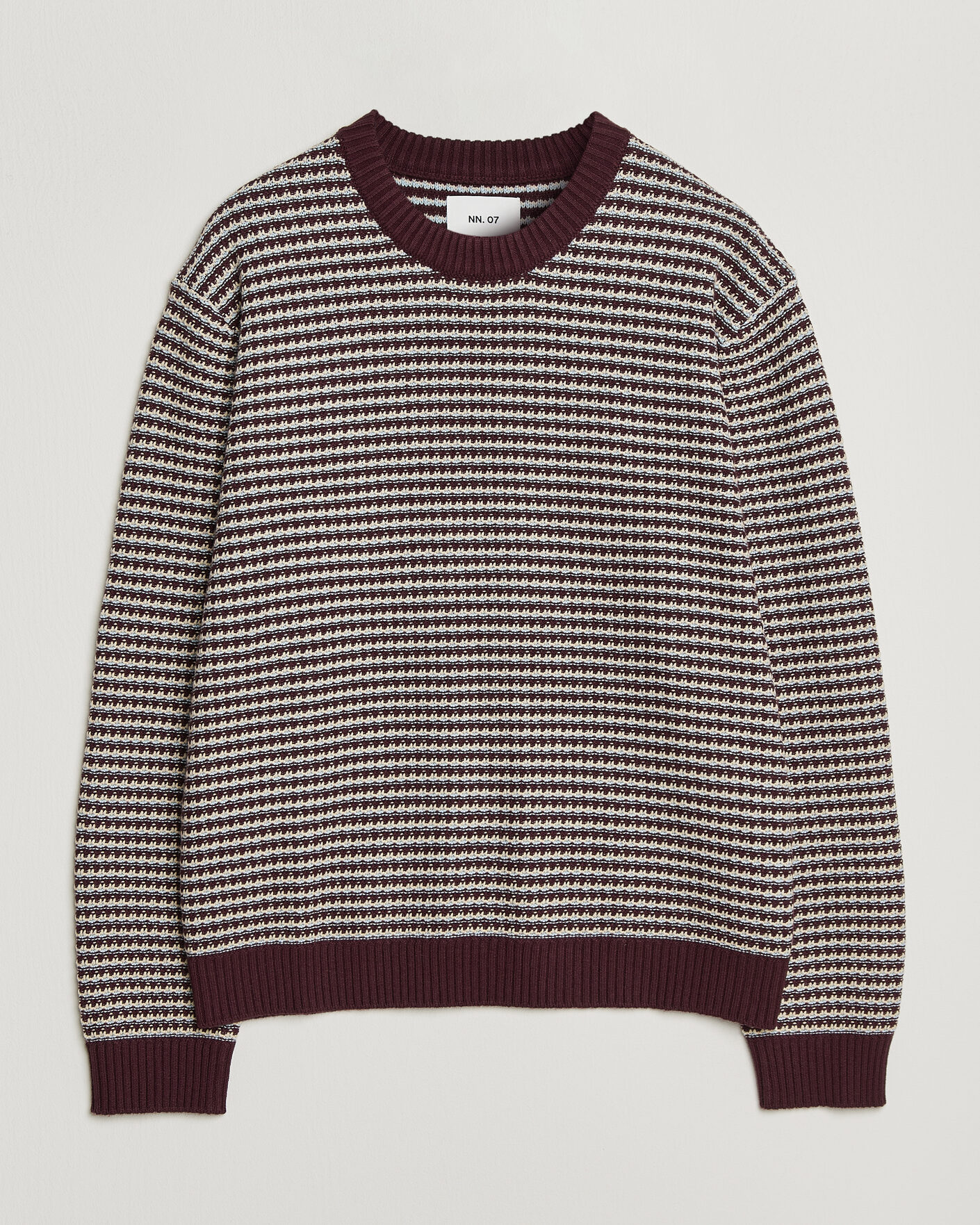 Hombres | Jerséis y prendas de punto | NN07 | Russell Cotton/Wool Structured Sweater Winetasting
