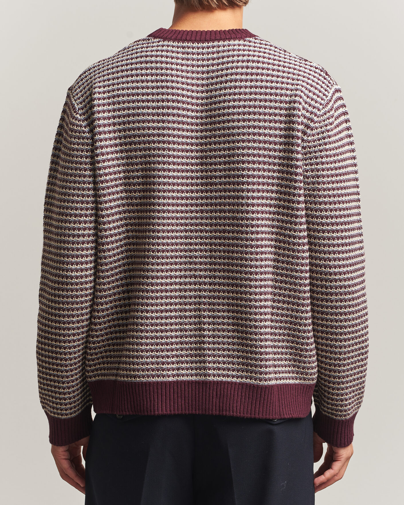 Hombres | Jerséis y prendas de punto | NN07 | Russell Cotton/Wool Structured Sweater Winetasting
