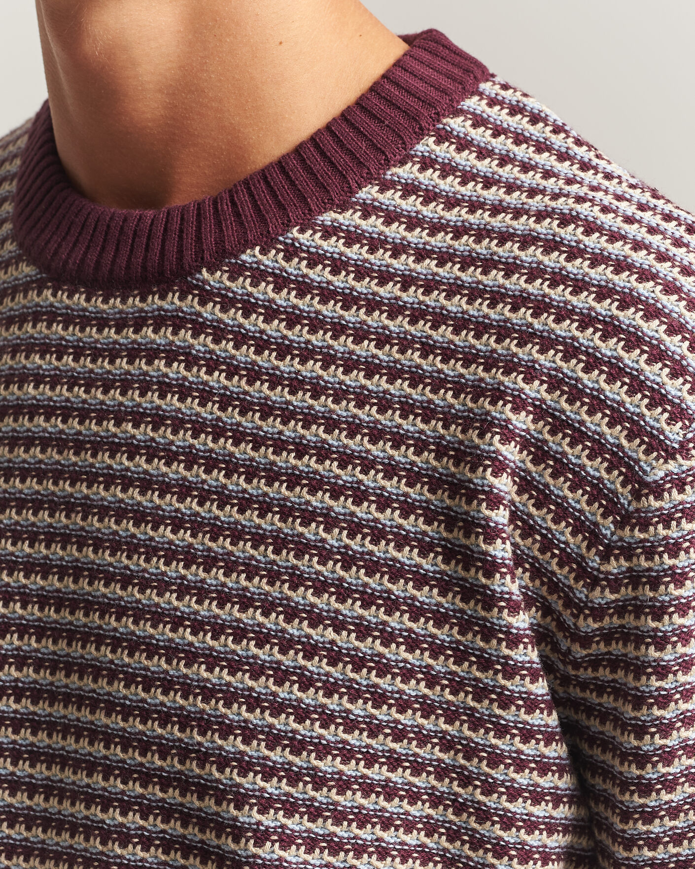 Hombres | Jerséis y prendas de punto | NN07 | Russell Cotton/Wool Structured Sweater Winetasting