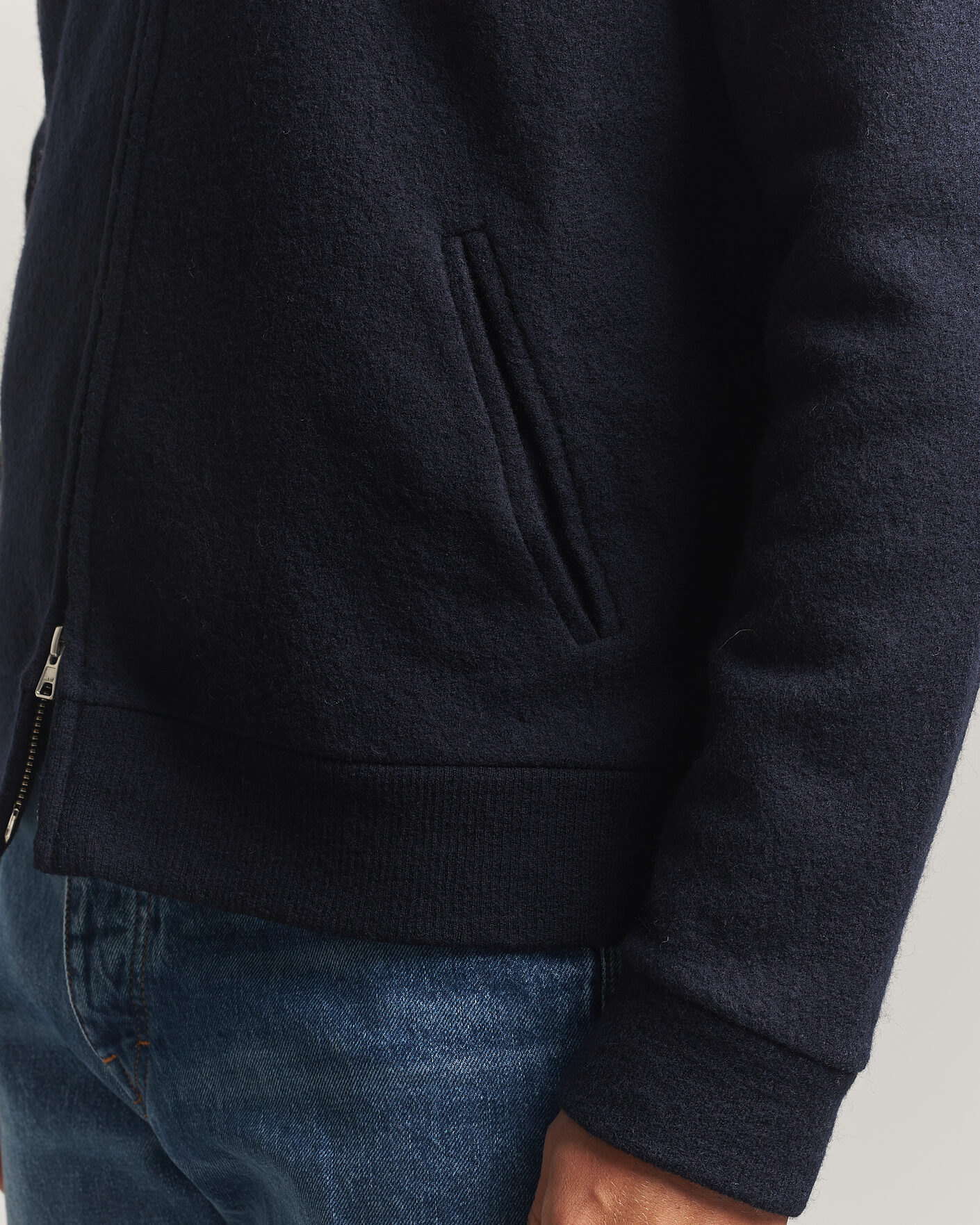 Hombres | Jerséis y prendas de punto | NN07 | Soft Boiled Wool Full Zip Navy Blue
