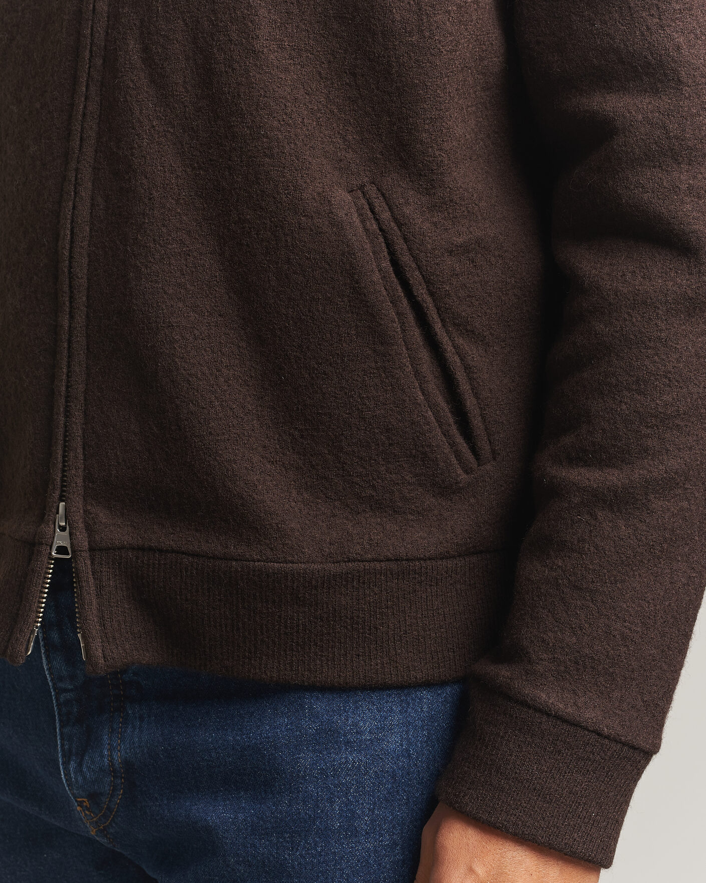 Hombres | Jerséis y prendas de punto | NN07 | Soft Boiled Wool Full Zip Deep Truffle