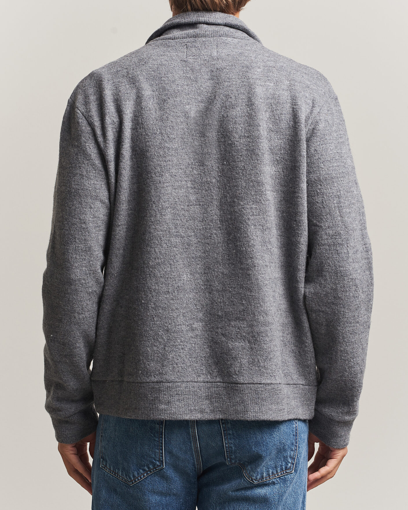Hombres | Jerséis y prendas de punto | NN07 | Soft Boiled Wool Full Zip Dark Grey Melange
