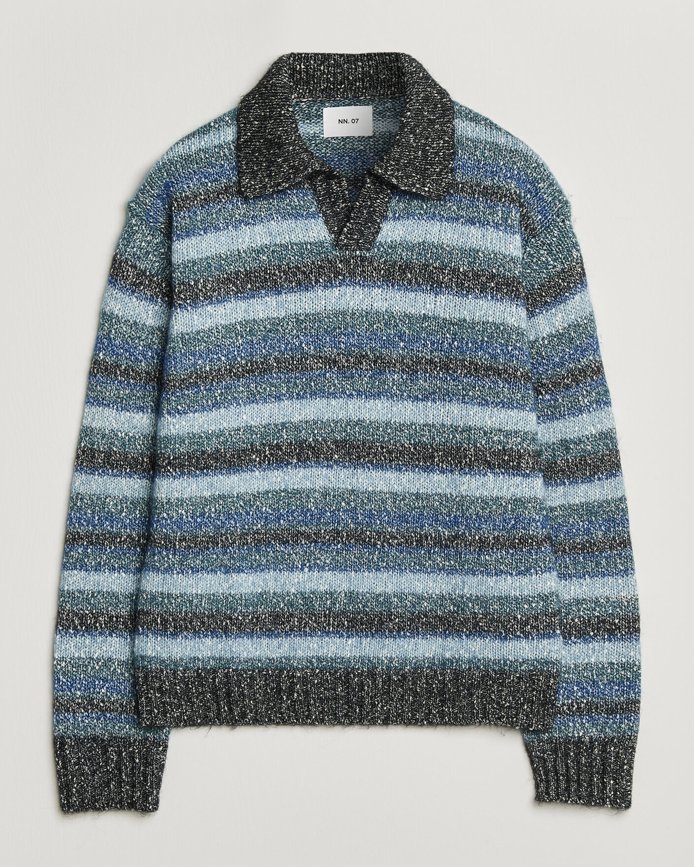 Hombres | Jerséis y prendas de punto | NN07 | Erling Striped Knitted Polo Navy Multi