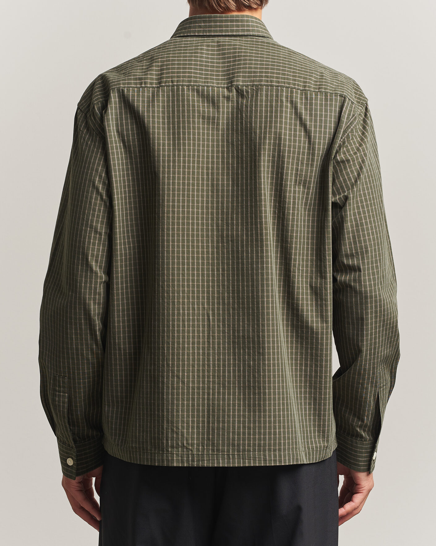 Hombres | Camisas | NN07 | Deon Peached Cotton Checked Shirt Green