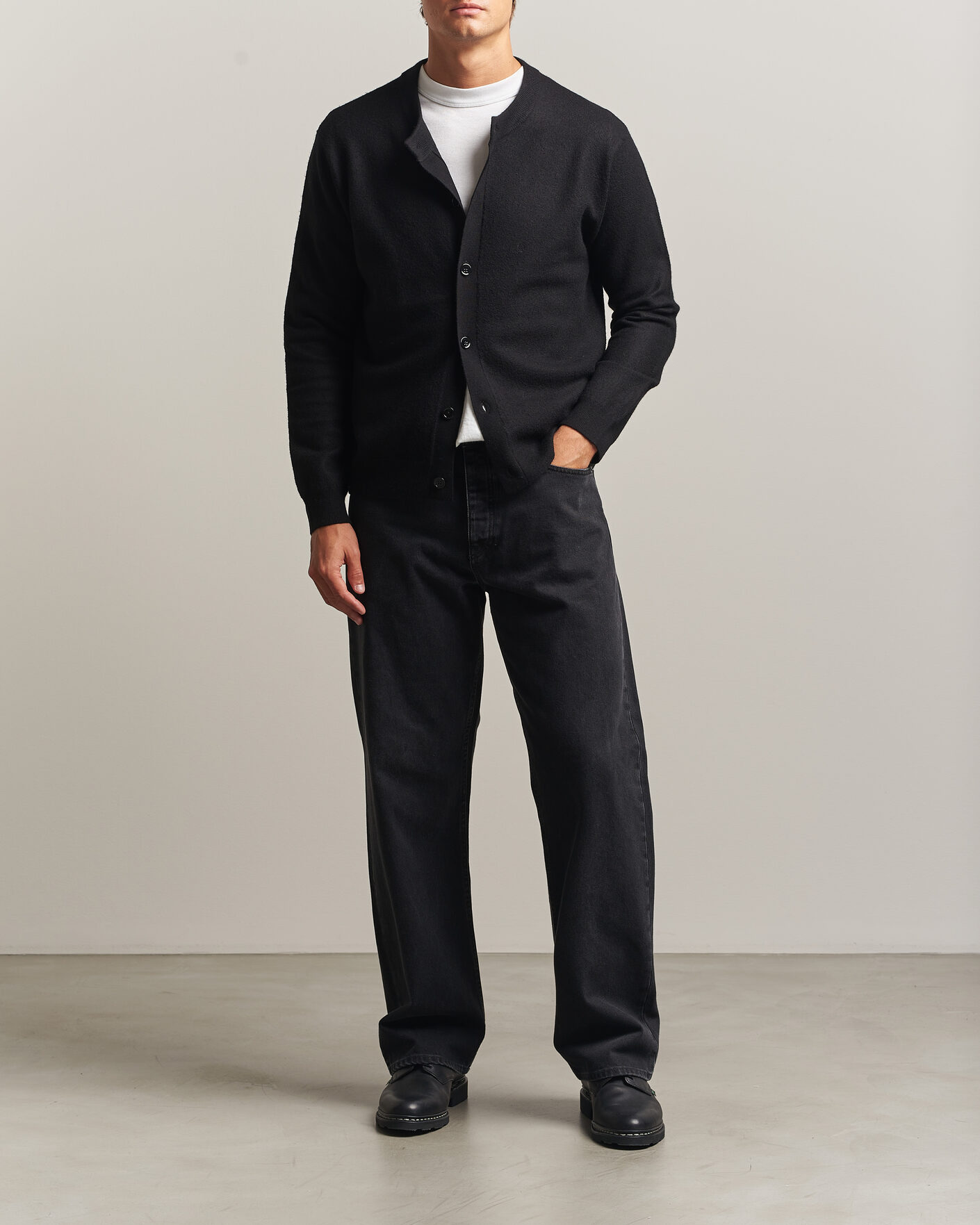Hombres | Jerséis y prendas de punto | NN07 | Jasper Soft Boiled Wool Cardigan Black