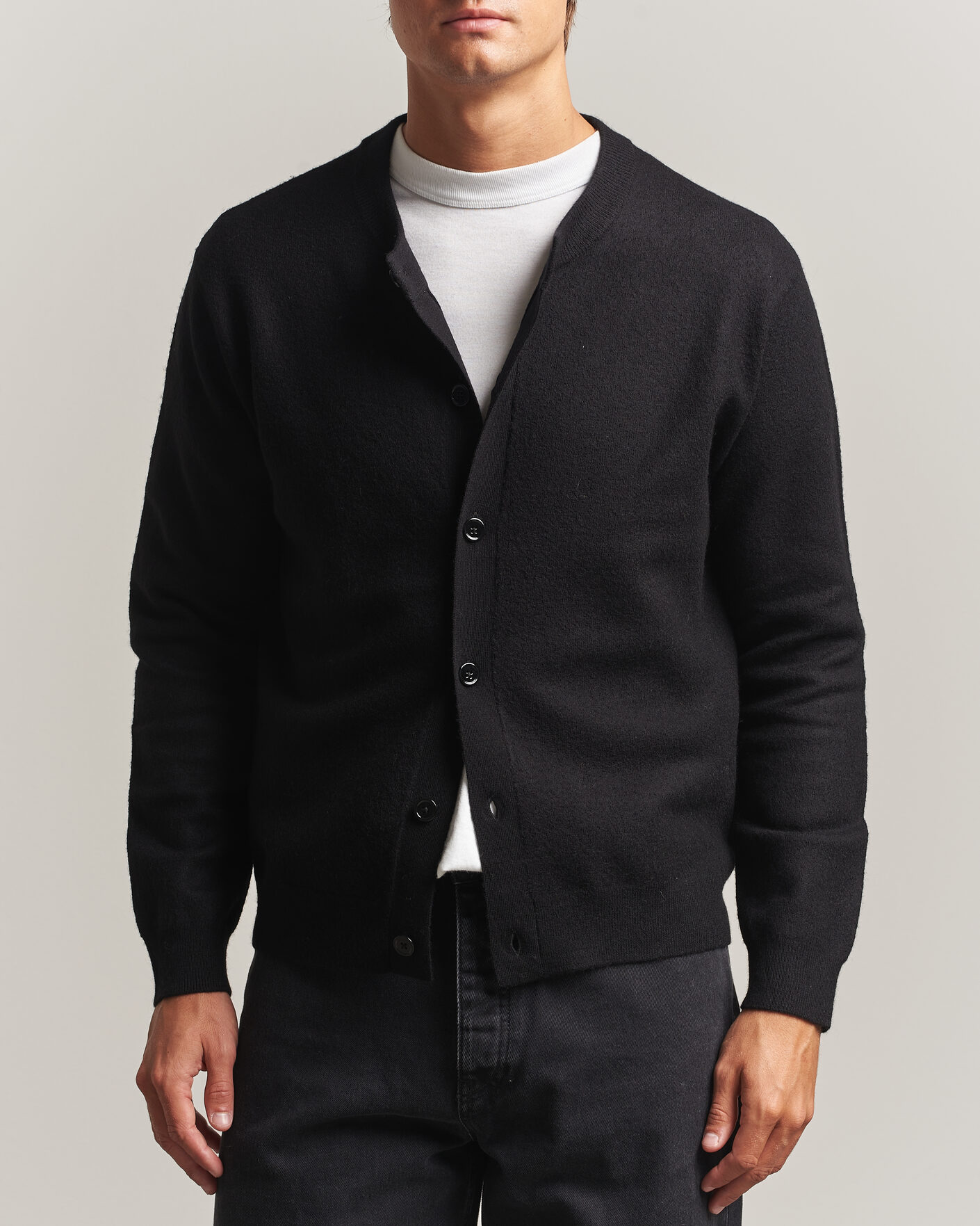 Hombres | Jerséis y prendas de punto | NN07 | Jasper Soft Boiled Wool Cardigan Black
