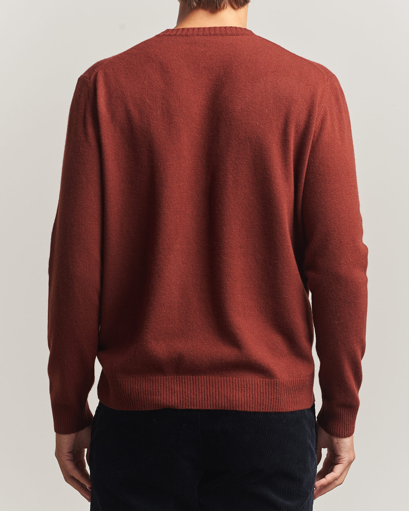 Hombres | Jerséis y prendas de punto | Oscar Jacobson | Valter Wool/Cashmere Round Neck Orange Rust