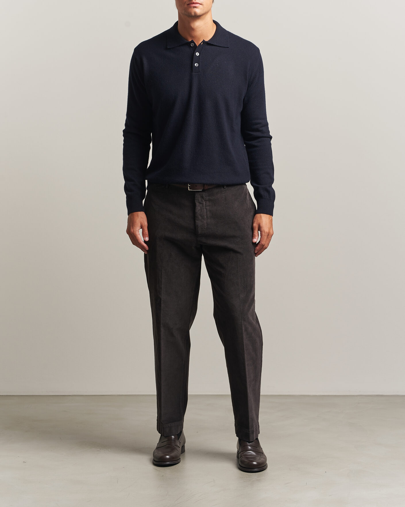 Hombres | Jerséis y prendas de punto | Oscar Jacobson | Pepe Wool/Cashmere Polo Navy