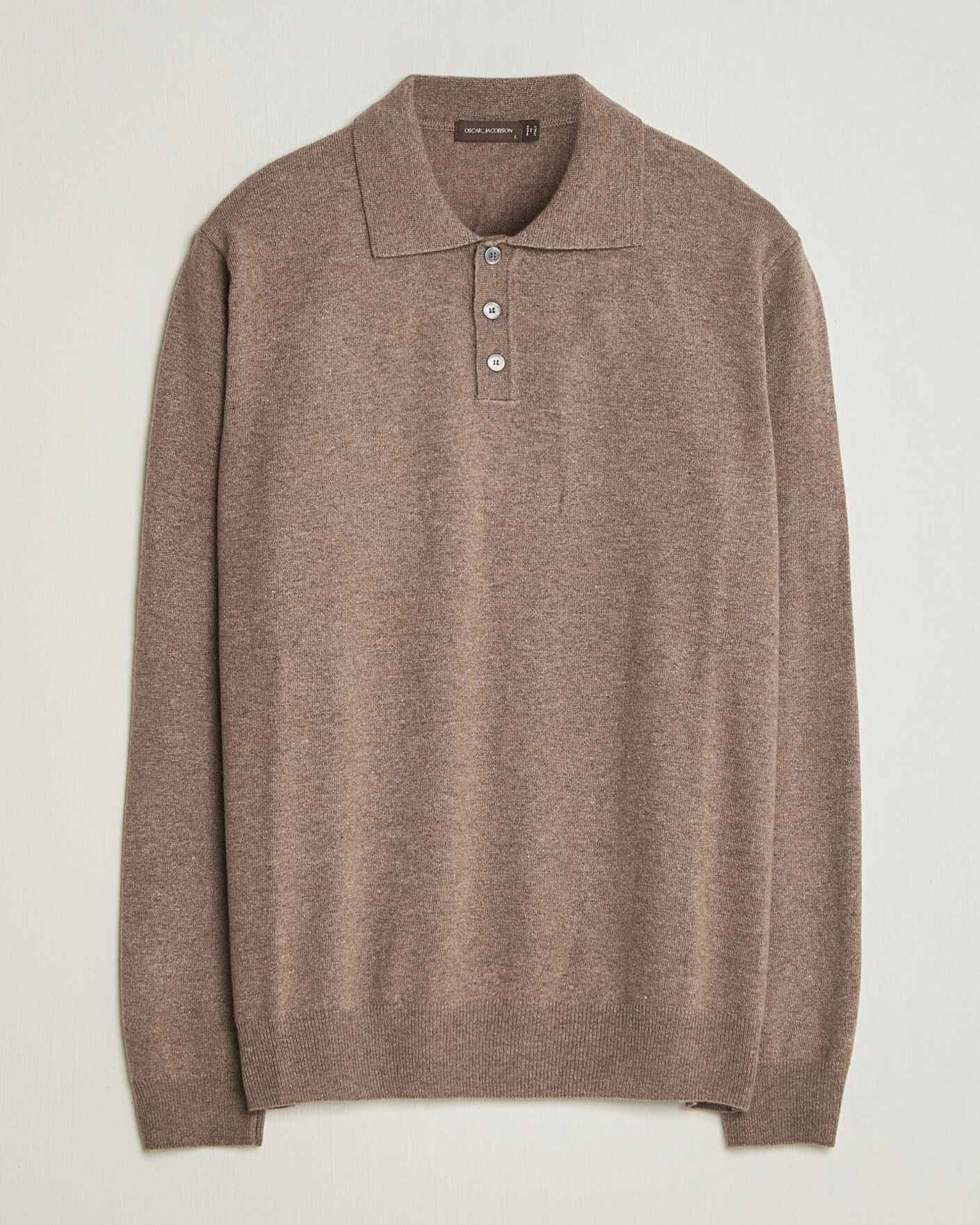 Hombres | Jerséis y prendas de punto | Oscar Jacobson | Pepe Wool/Cashmere Polo Light Brown