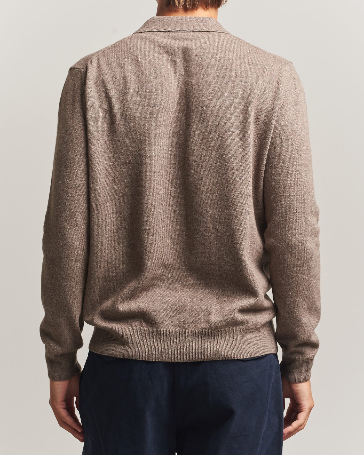 Hombres | Jerséis y prendas de punto | Oscar Jacobson | Pepe Wool/Cashmere Polo Light Brown