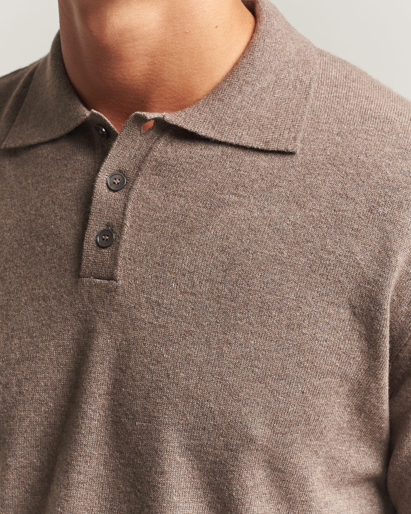 Hombres | Jerséis y prendas de punto | Oscar Jacobson | Pepe Wool/Cashmere Polo Light Brown
