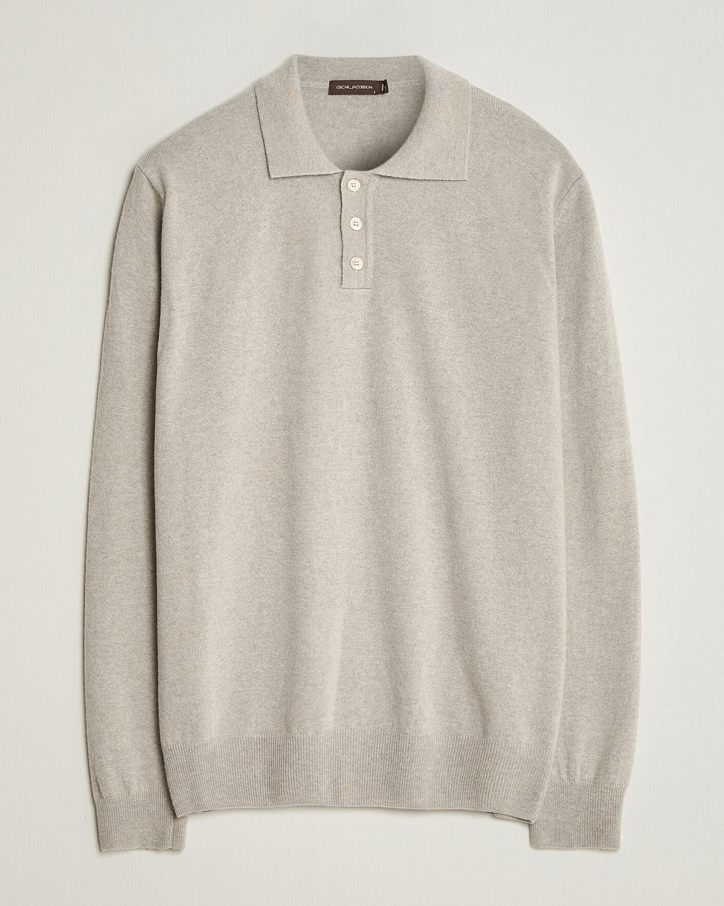 Hombres | Jerséis y prendas de punto | Oscar Jacobson | Pepe Wool/Cashmere Polo Light Beige
