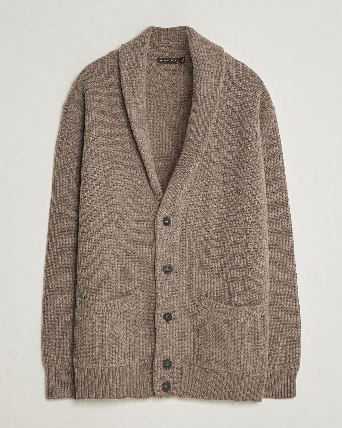Hombres | Jerséis y prendas de punto | Oscar Jacobson | Roland Wool Cardigan Beige