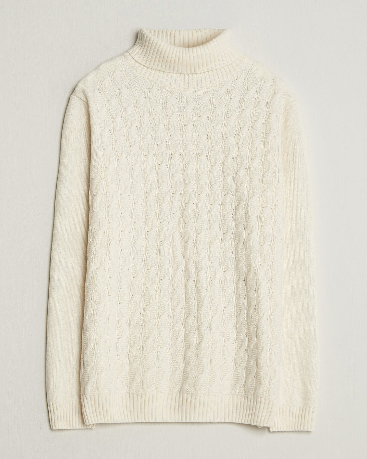 Hombres | Jerséis y prendas de punto | Oscar Jacobson | Seppo Cable Knitted Rollneck White