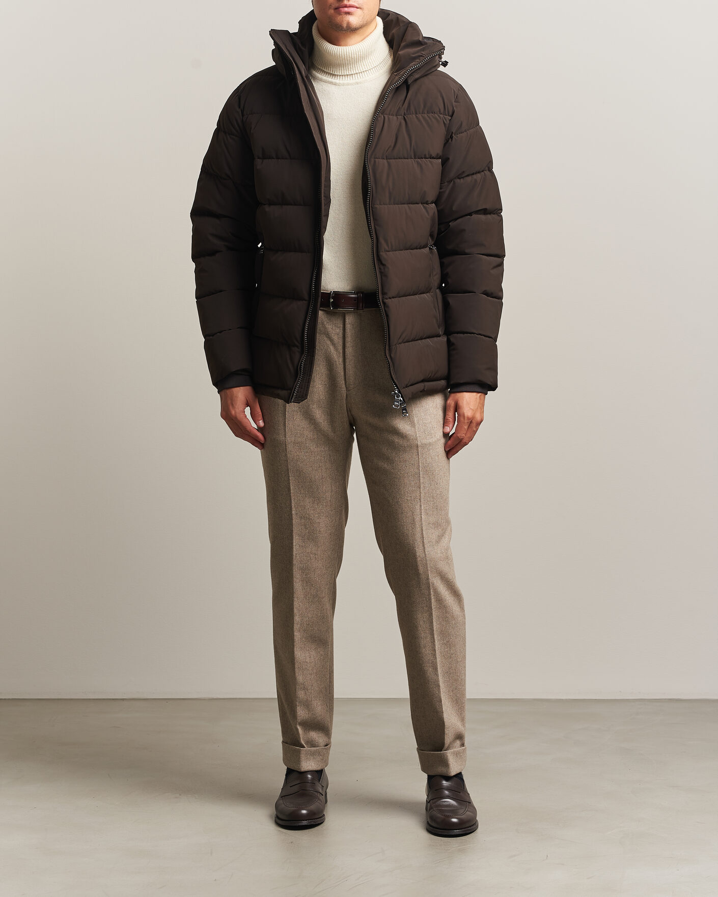 Hombres | Abrigos y chaquetas | Oscar Jacobson | Hooded Puffer Jacket Brown