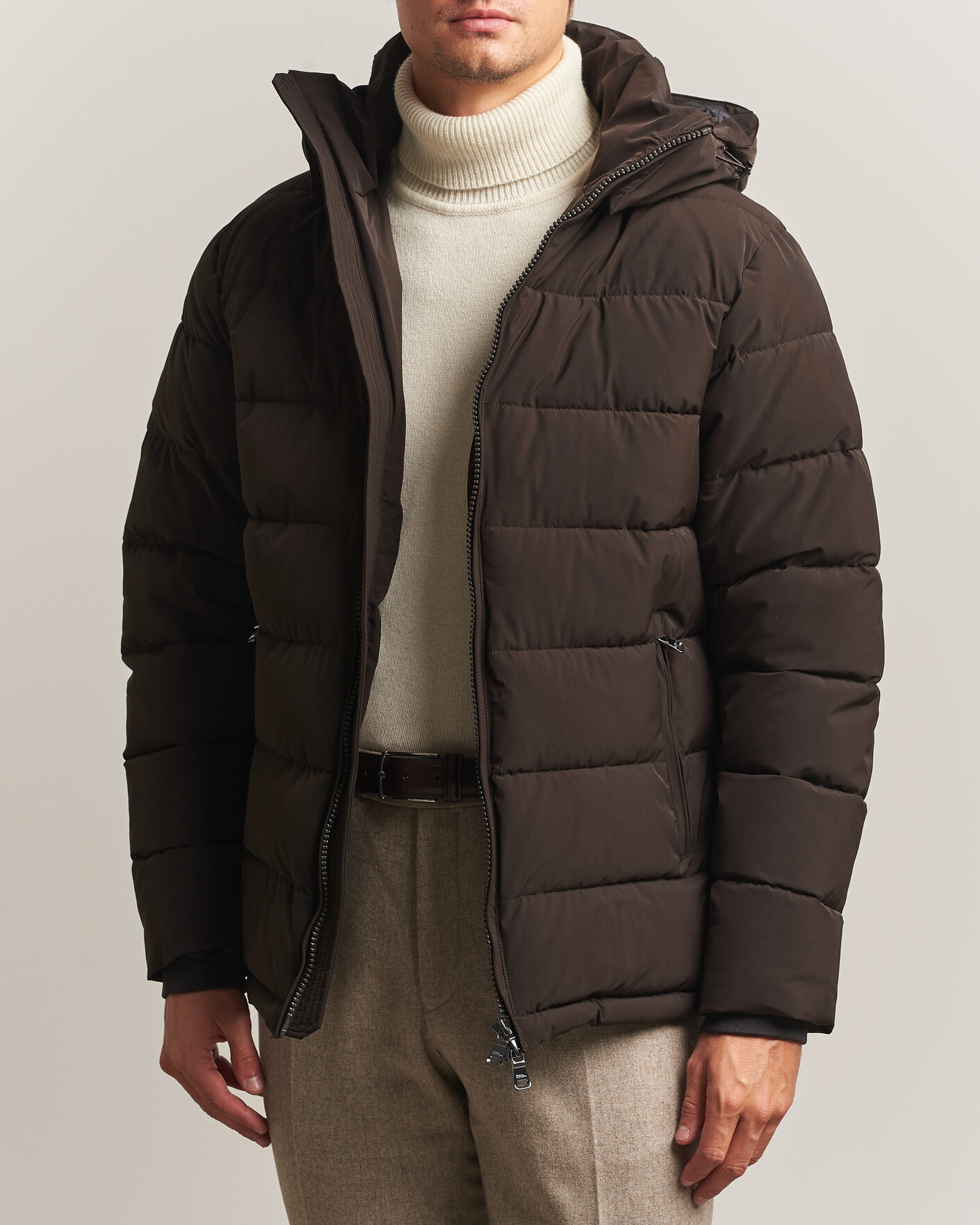 Hombres | Abrigos y chaquetas | Oscar Jacobson | Hooded Puffer Jacket Brown