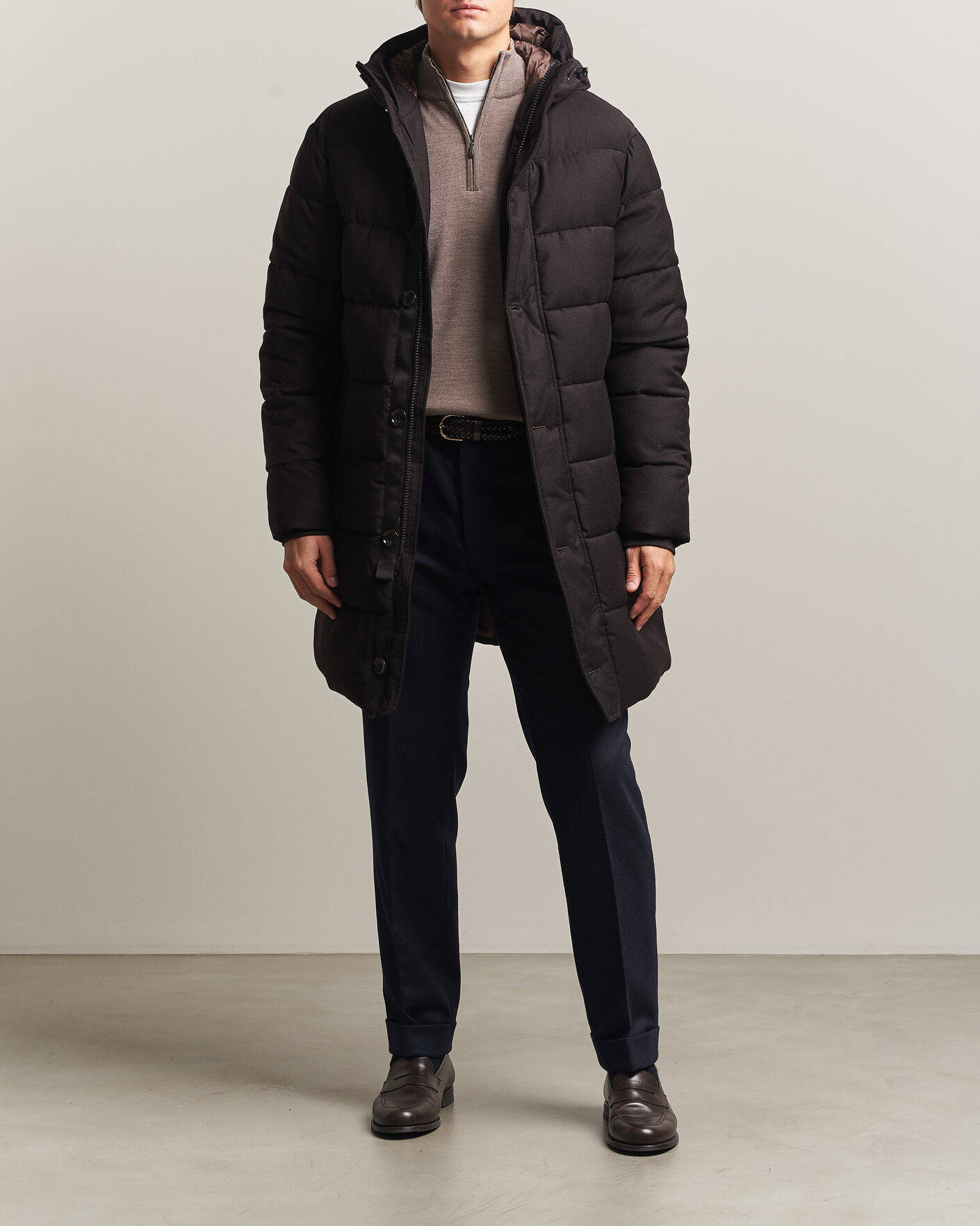 Hombres | Abrigos y chaquetas | Oscar Jacobson | Padded Flannel Parka Brown