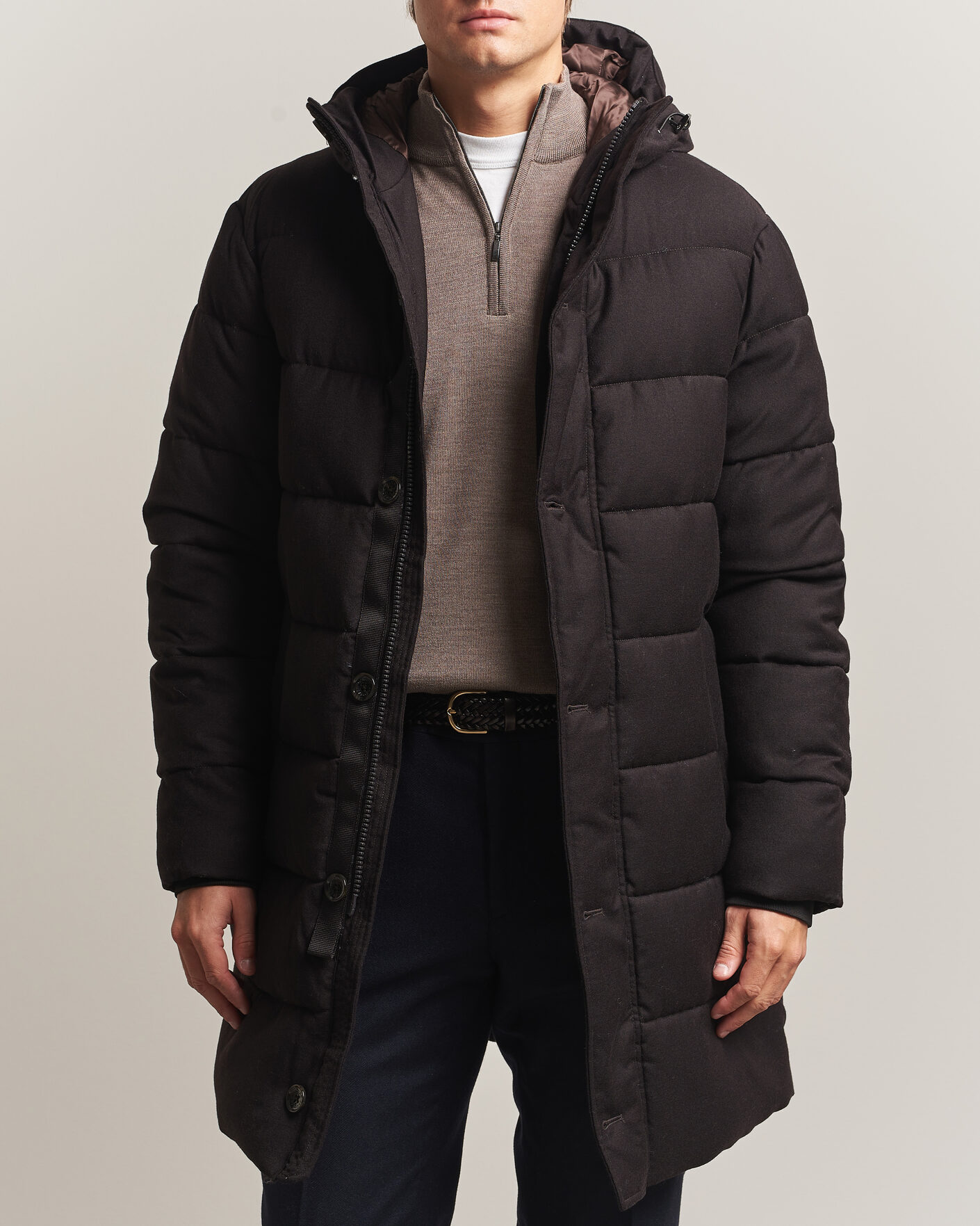 Hombres | Abrigos y chaquetas | Oscar Jacobson | Padded Flannel Parka Brown