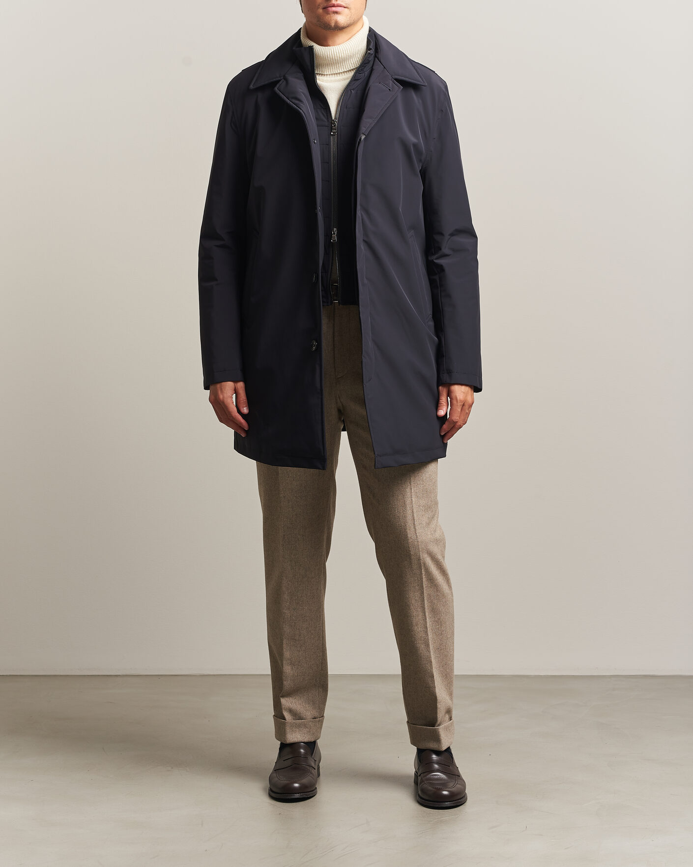 Hombres | Abrigos y chaquetas | Oscar Jacobson | Zipped Padded Car Coat Navy
