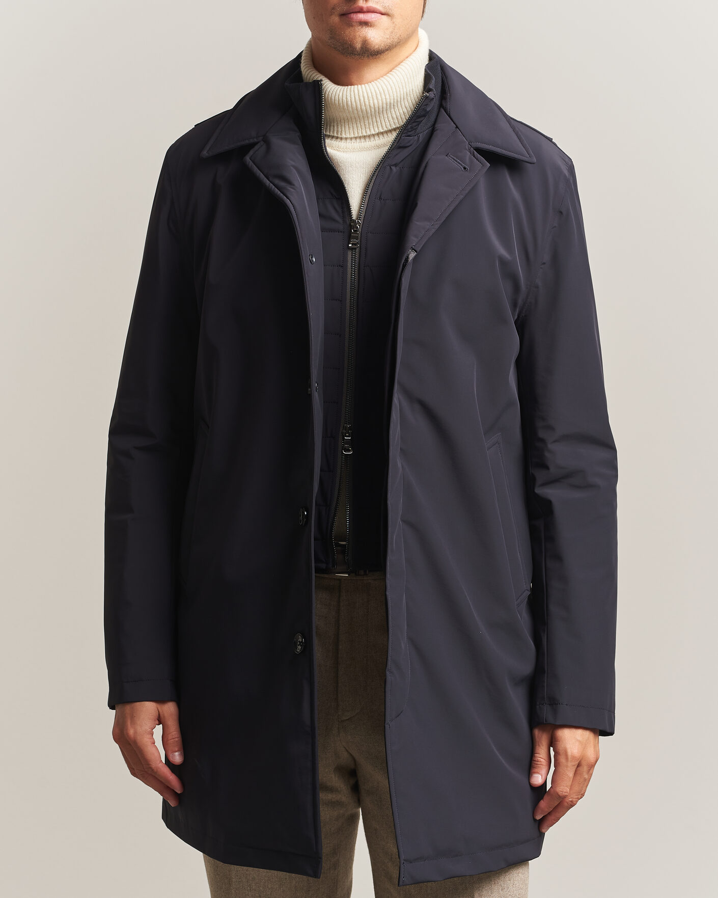 Hombres | Abrigos y chaquetas | Oscar Jacobson | Zipped Padded Car Coat Navy