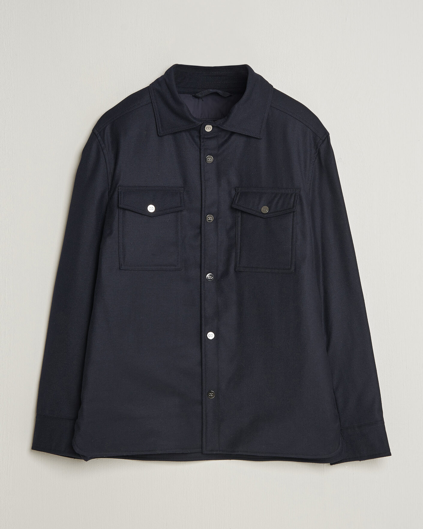 Hombres | Abrigos y chaquetas | Oscar Jacobson | Nylon/Wool Padded Shirt Jacket Navy
