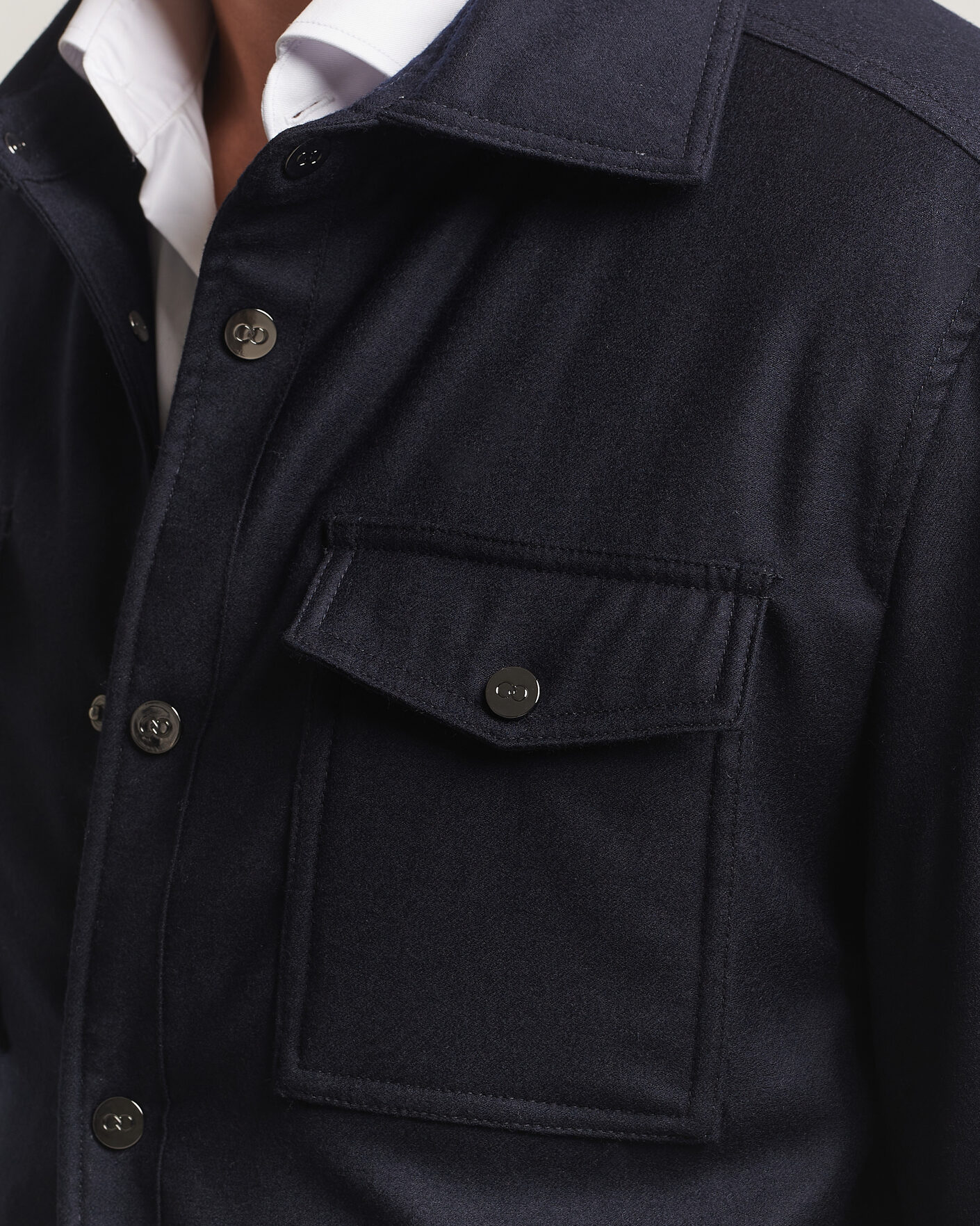 Hombres | Abrigos y chaquetas | Oscar Jacobson | Nylon/Wool Padded Shirt Jacket Navy