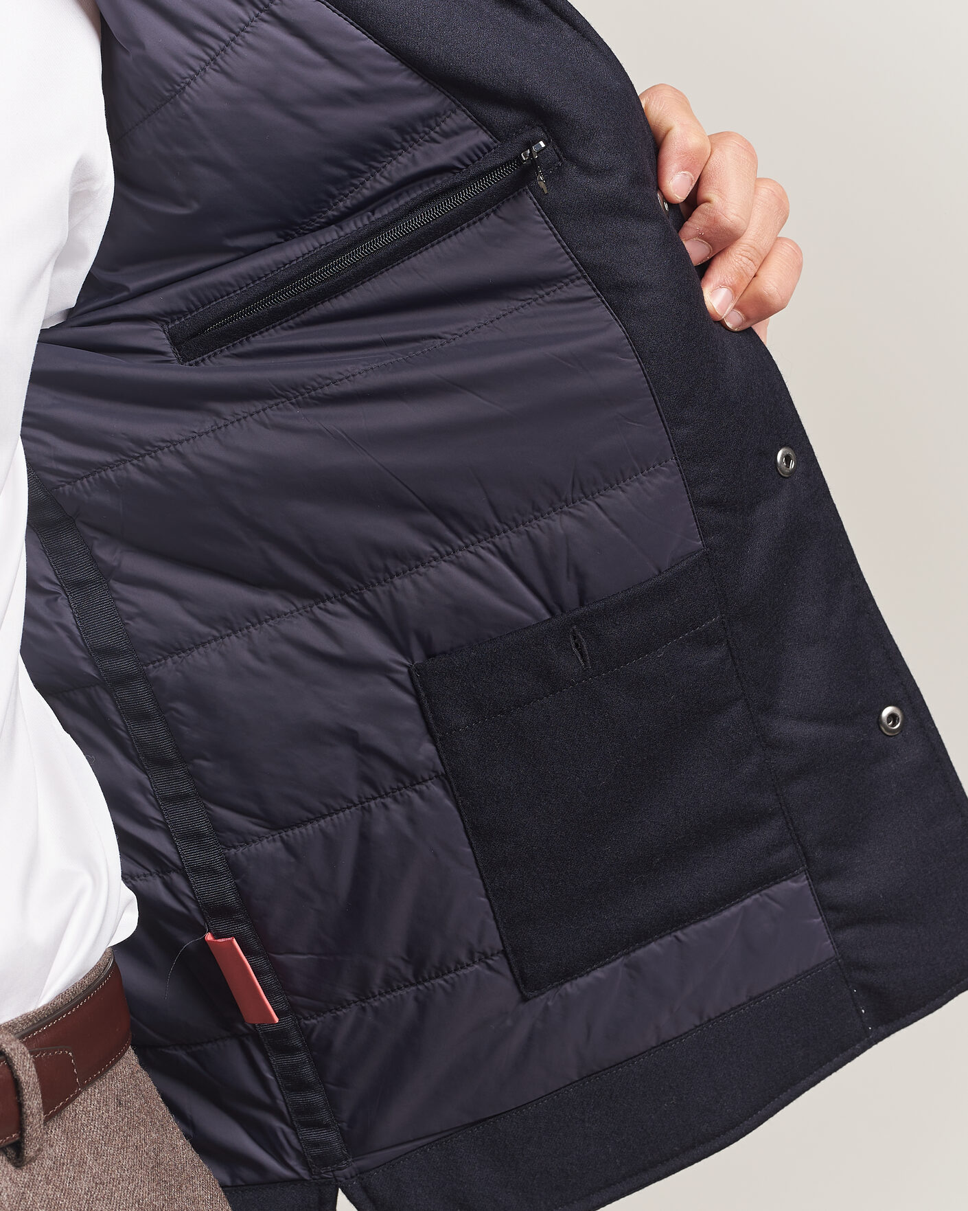 Hombres | Abrigos y chaquetas | Oscar Jacobson | Nylon/Wool Padded Shirt Jacket Navy