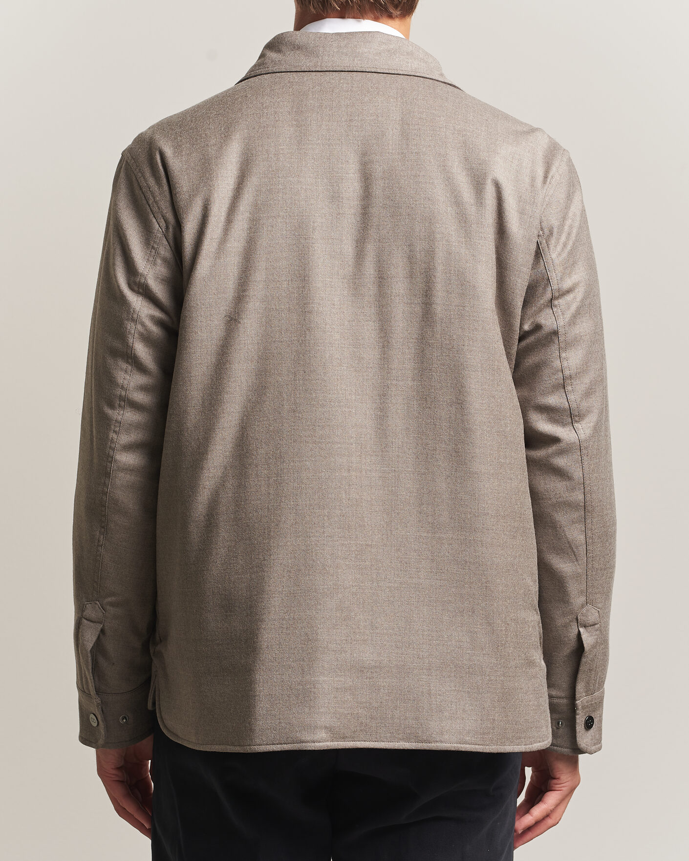 Hombres | Abrigos y chaquetas | Oscar Jacobson | Nylon/Wool Padded Shirt Jacket Taupe