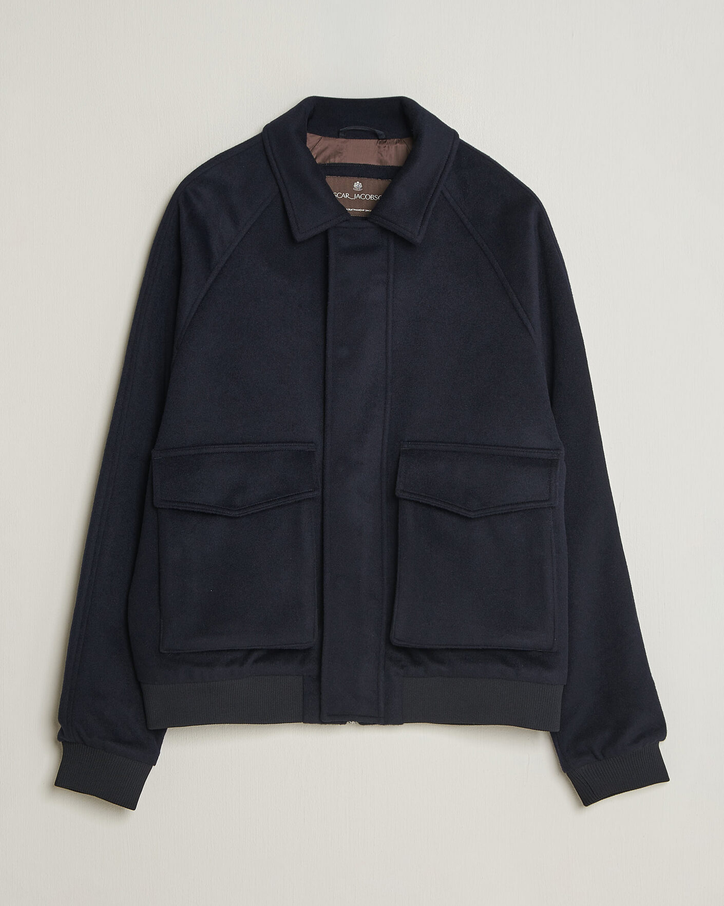 Hombres | Abrigos y chaquetas | Oscar Jacobson | Aviator Wool Jacket Navy