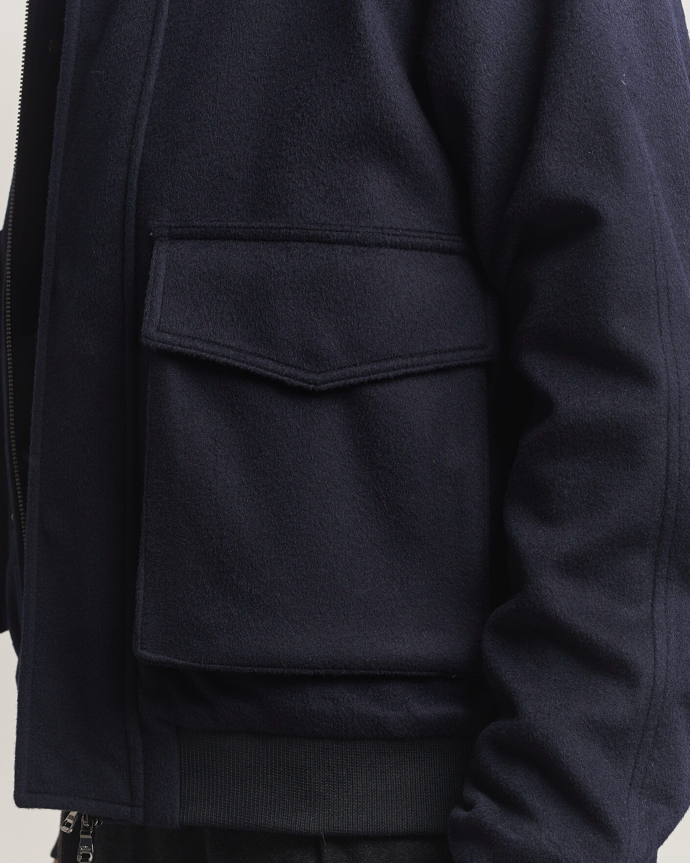 Hombres | Abrigos y chaquetas | Oscar Jacobson | Aviator Wool Jacket Navy