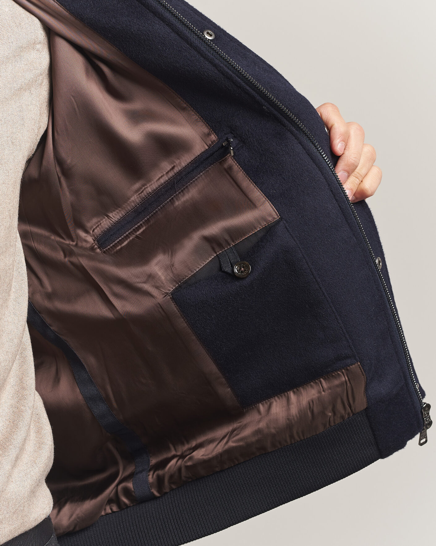 Hombres | Abrigos y chaquetas | Oscar Jacobson | Aviator Wool Jacket Navy