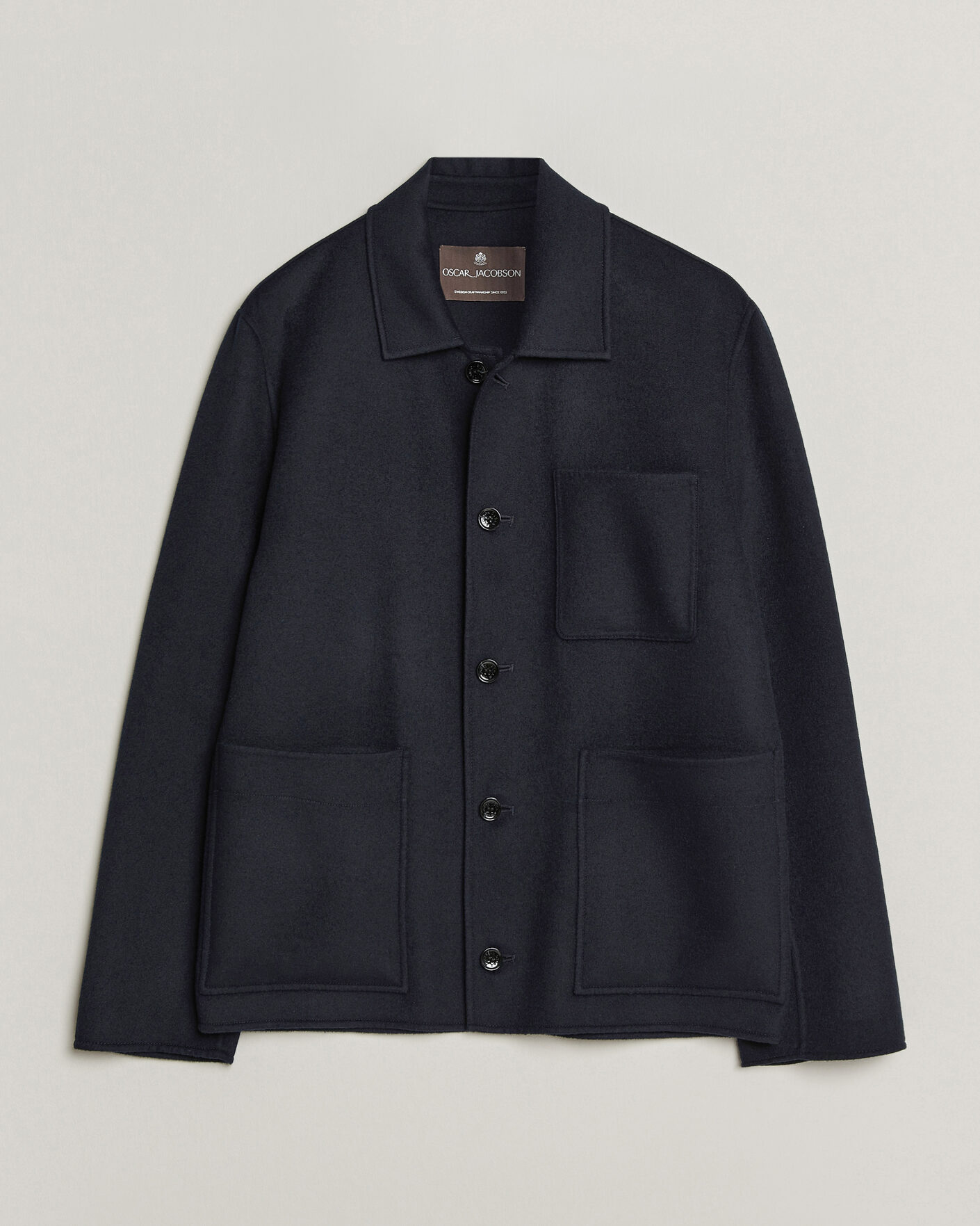 Hombres | Abrigos y chaquetas | Oscar Jacobson | Doublé Wool Shirt Jacket Navy