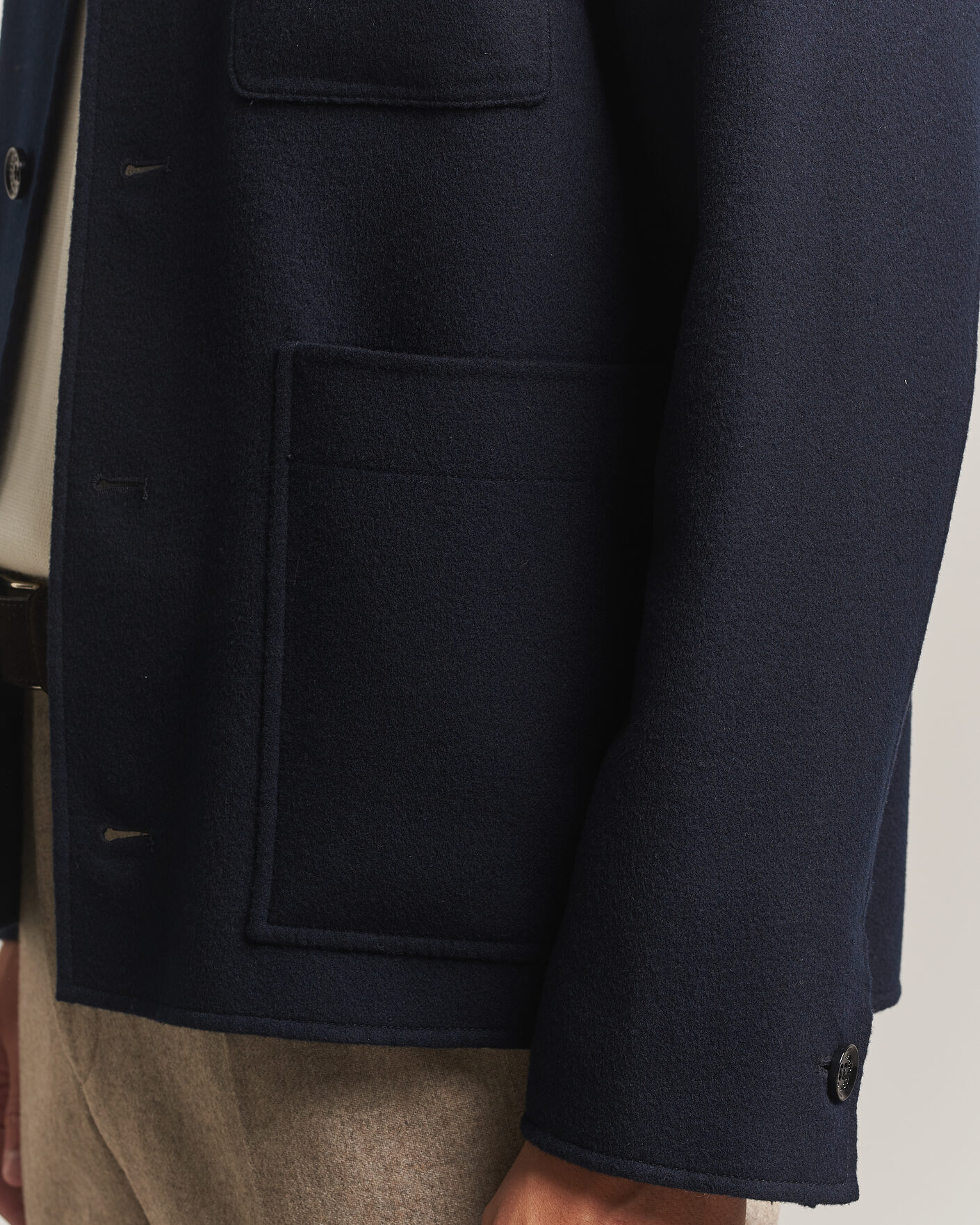 Hombres | Abrigos y chaquetas | Oscar Jacobson | Doublé Wool Shirt Jacket Navy