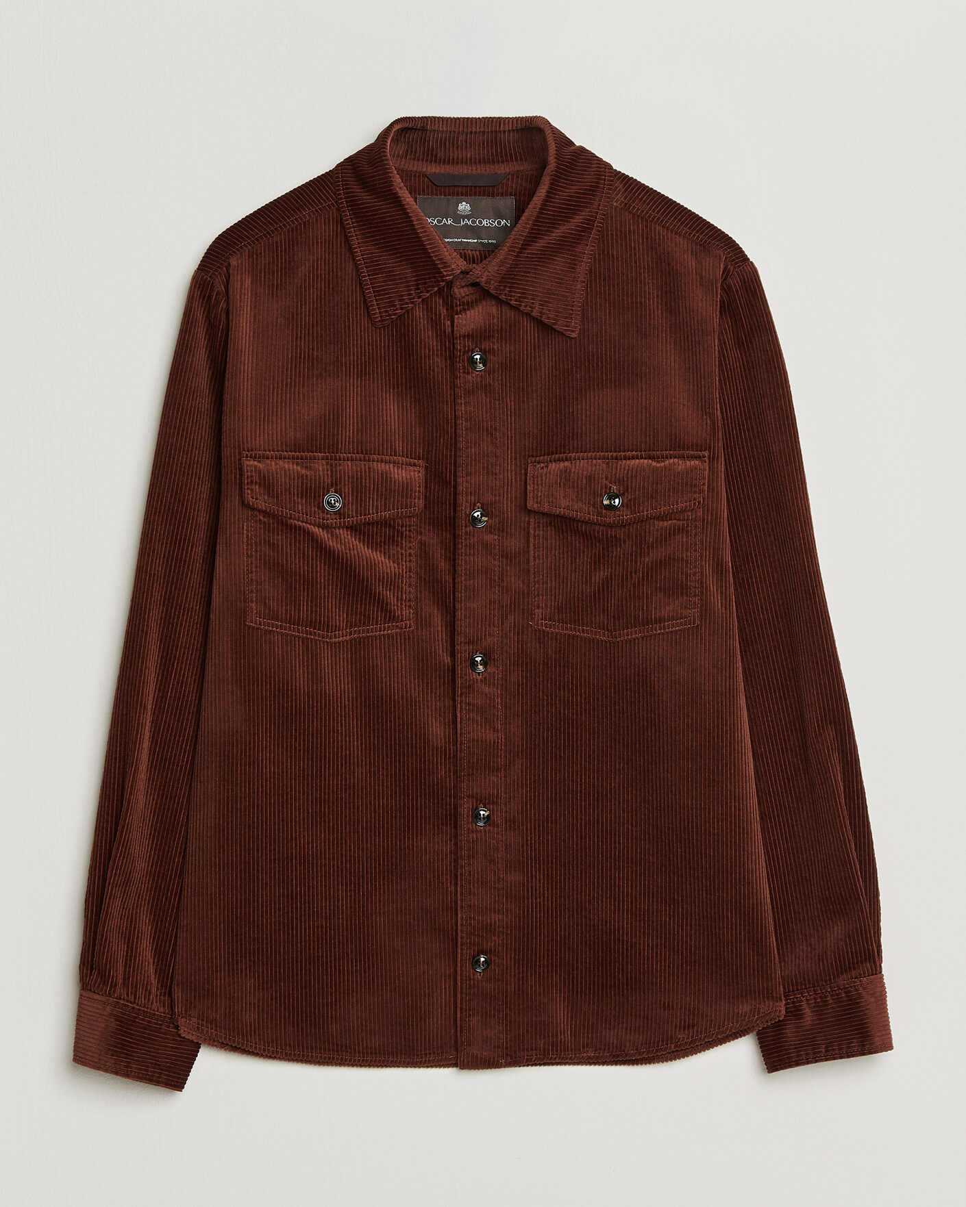 Hombres | Camisas | Oscar Jacobson | Magnus Cord Shirt Jacket Burgundy