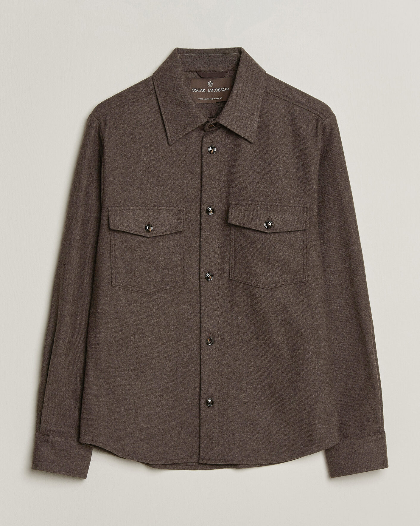 Hombres | Camisas | Oscar Jacobson | Magnus Wool Shirt Jacket Brown