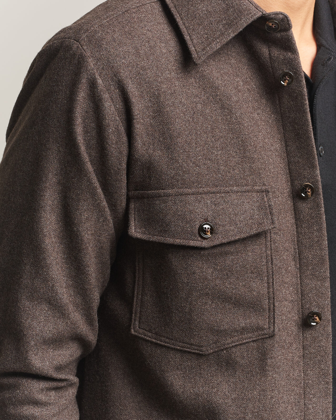 Hombres | Camisas | Oscar Jacobson | Magnus Wool Shirt Jacket Brown