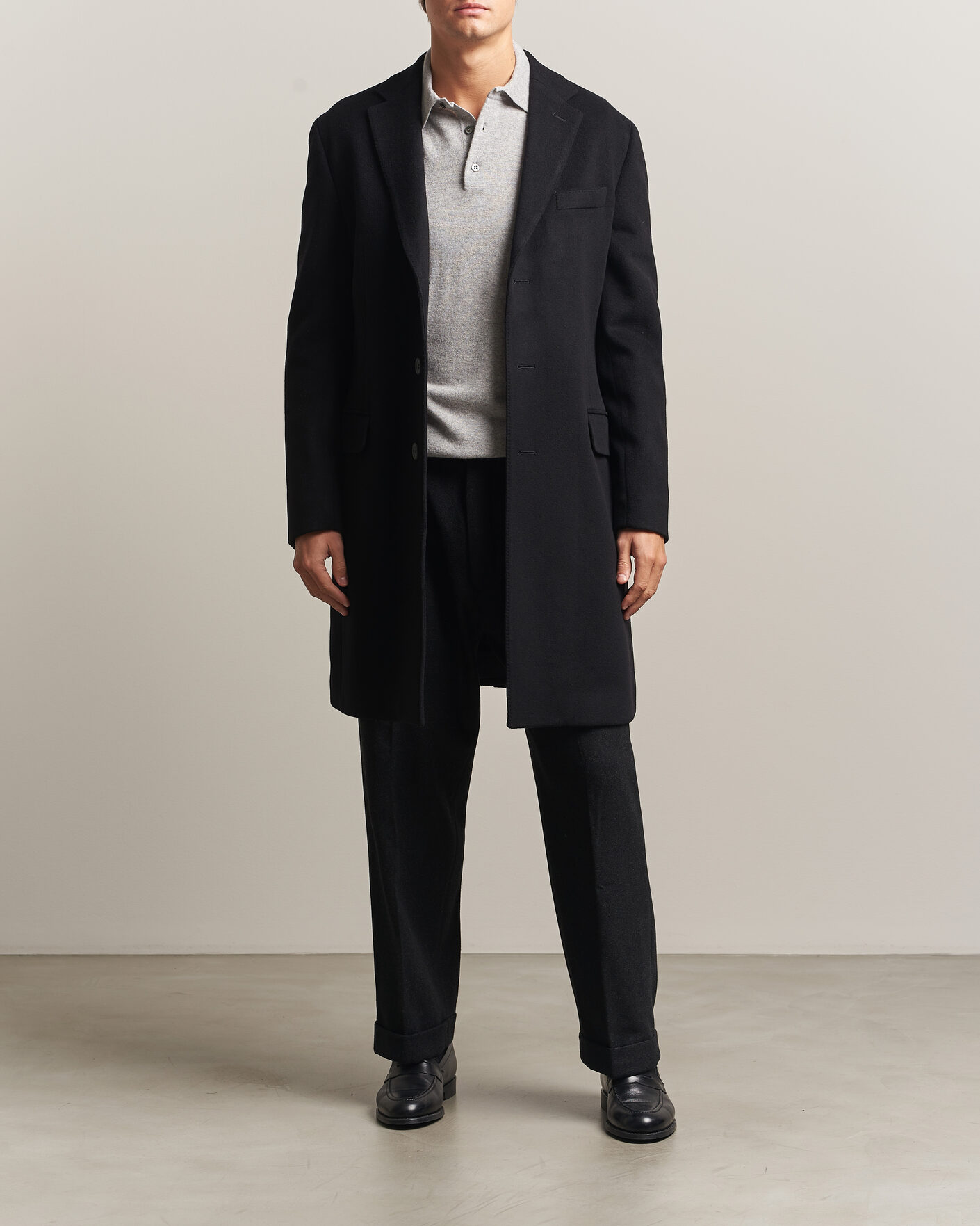 Hombres | Abrigos y chaquetas | Oscar Jacobson | Sergio Wool Coat Black