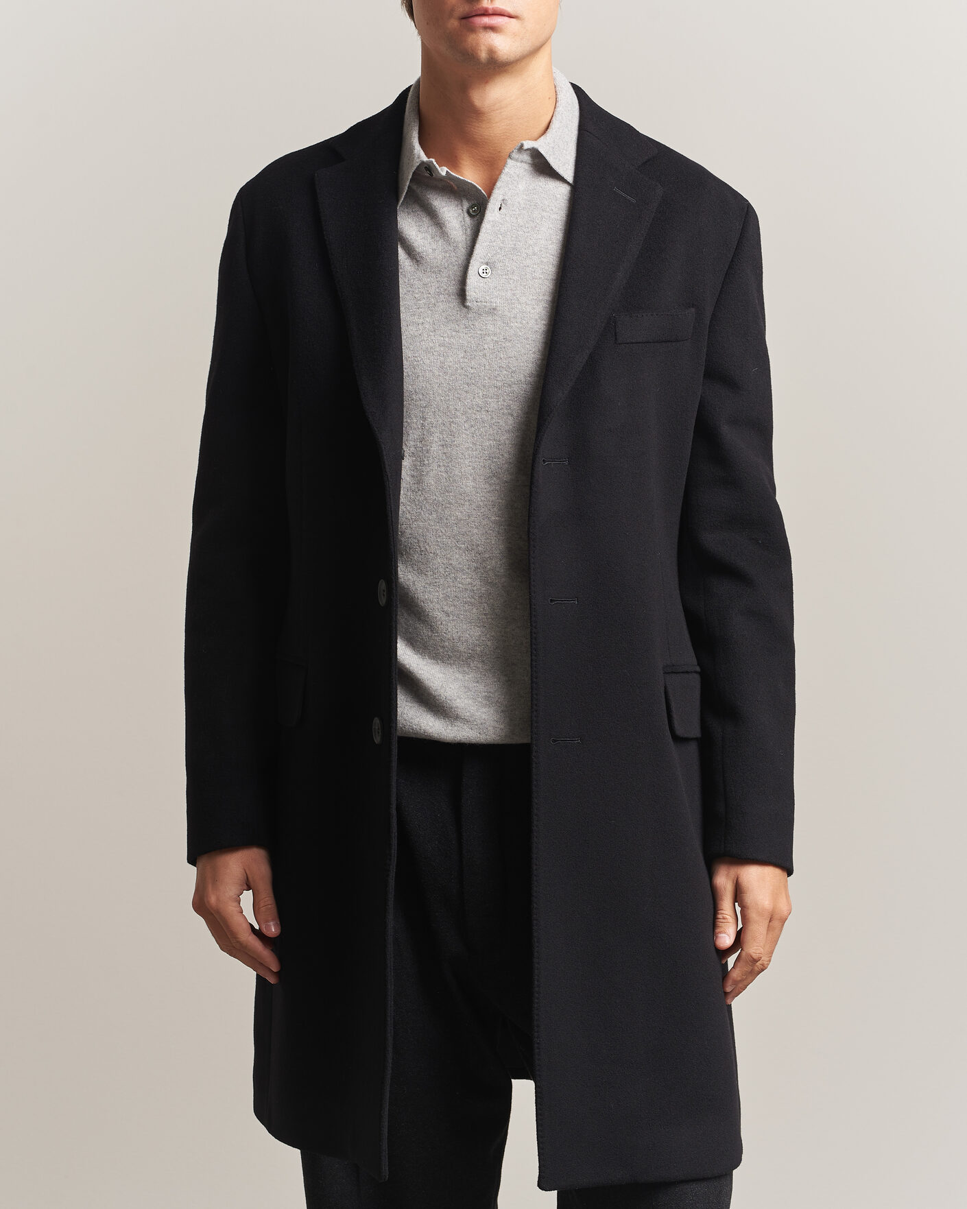 Hombres | Abrigos y chaquetas | Oscar Jacobson | Sergio Wool Coat Black