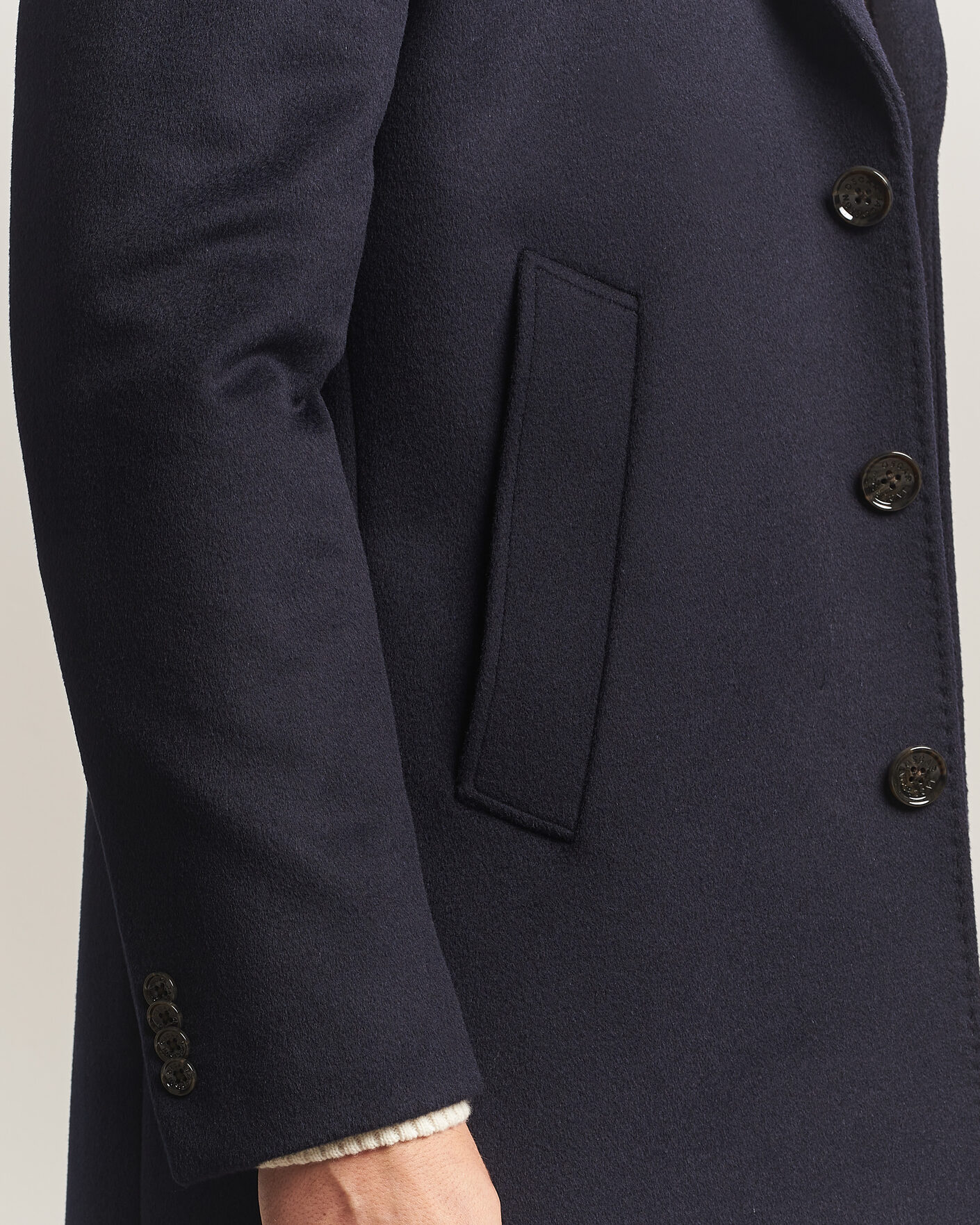 Hombres | Abrigos y chaquetas | Oscar Jacobson | Single Breasted Wool Coat Navy