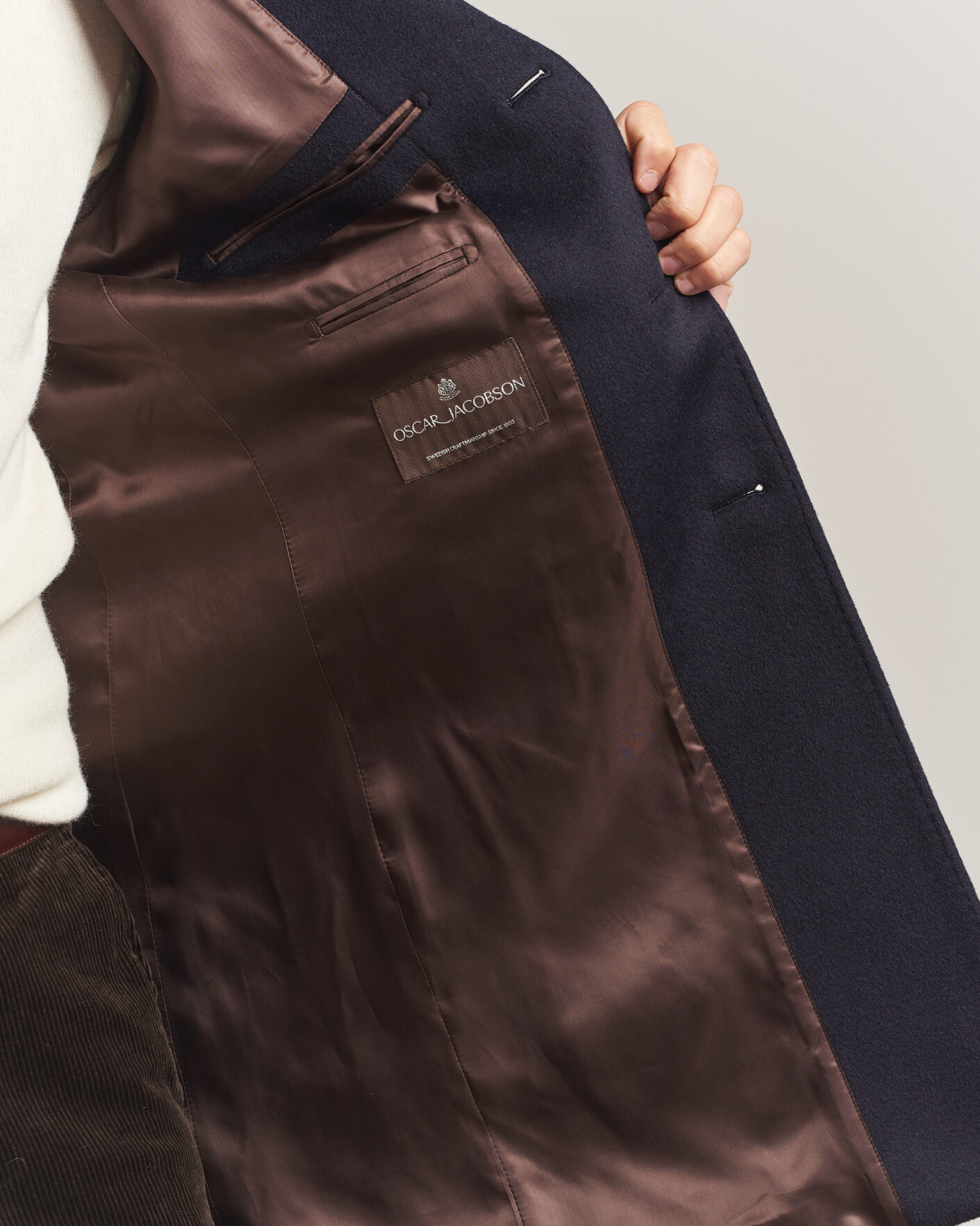Hombres | Abrigos y chaquetas | Oscar Jacobson | Single Breasted Wool Coat Navy