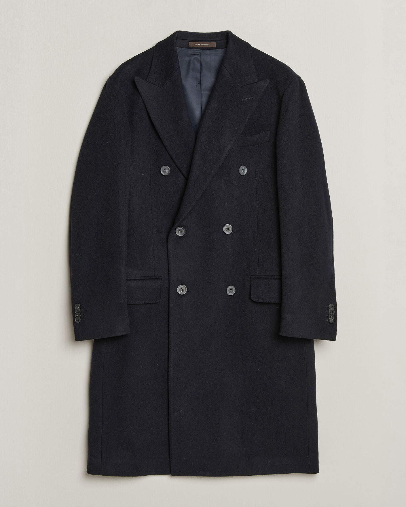 Hombres | Abrigos y chaquetas | Oscar Jacobson | Sicily Double Breasted Wool Coat Navy