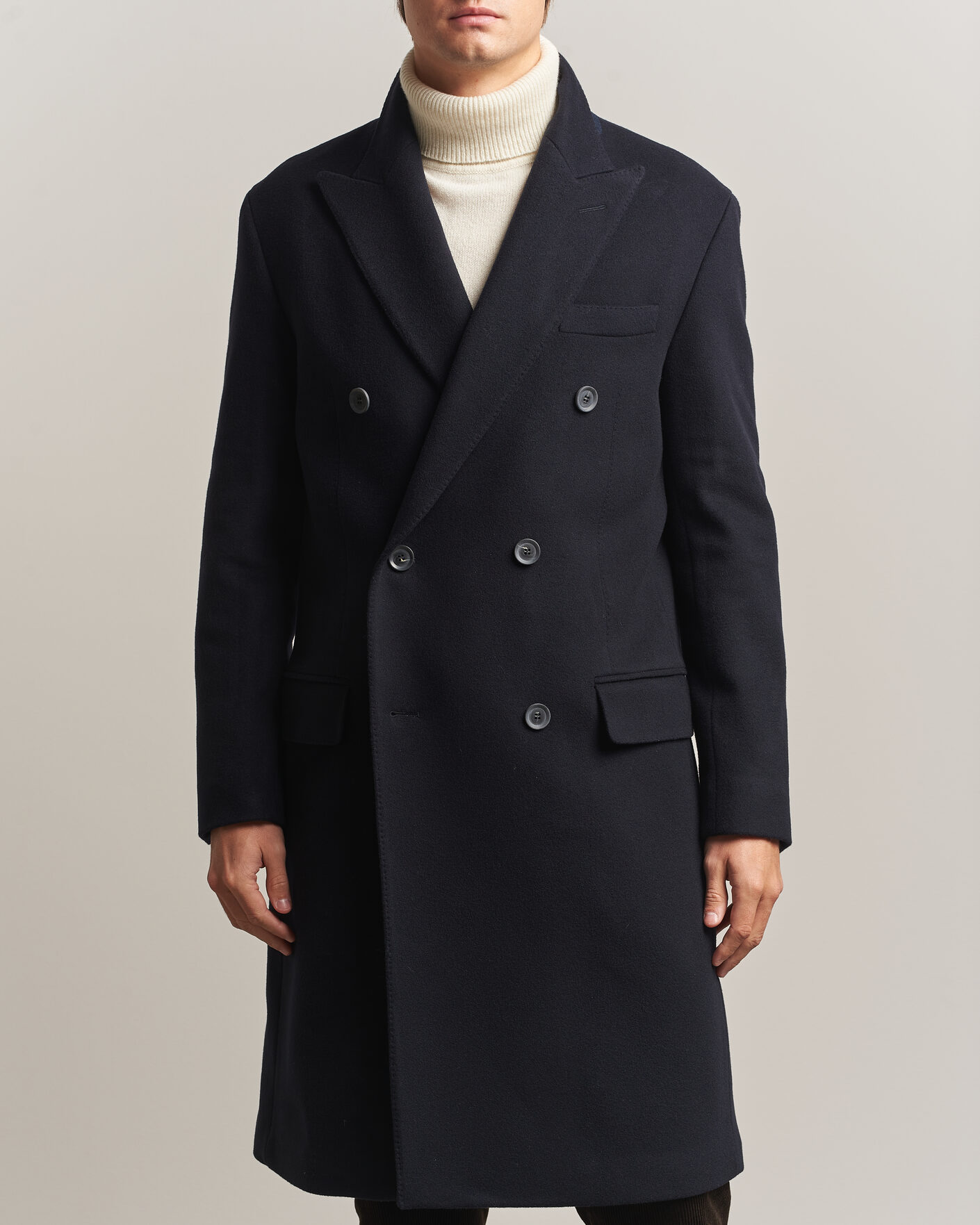 Hombres | Abrigos y chaquetas | Oscar Jacobson | Sicily Double Breasted Wool Coat Navy