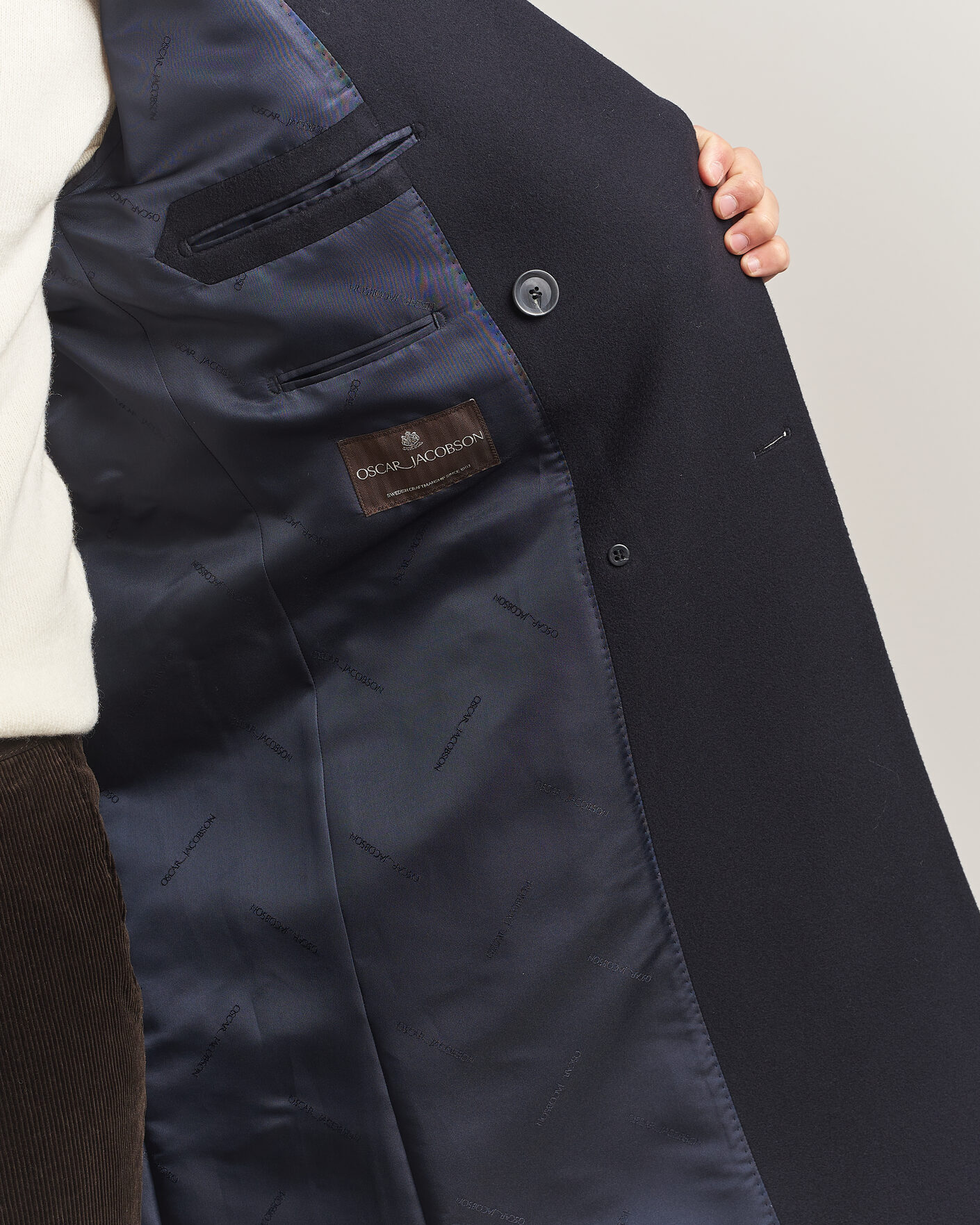 Hombres | Abrigos y chaquetas | Oscar Jacobson | Sicily Double Breasted Wool Coat Navy