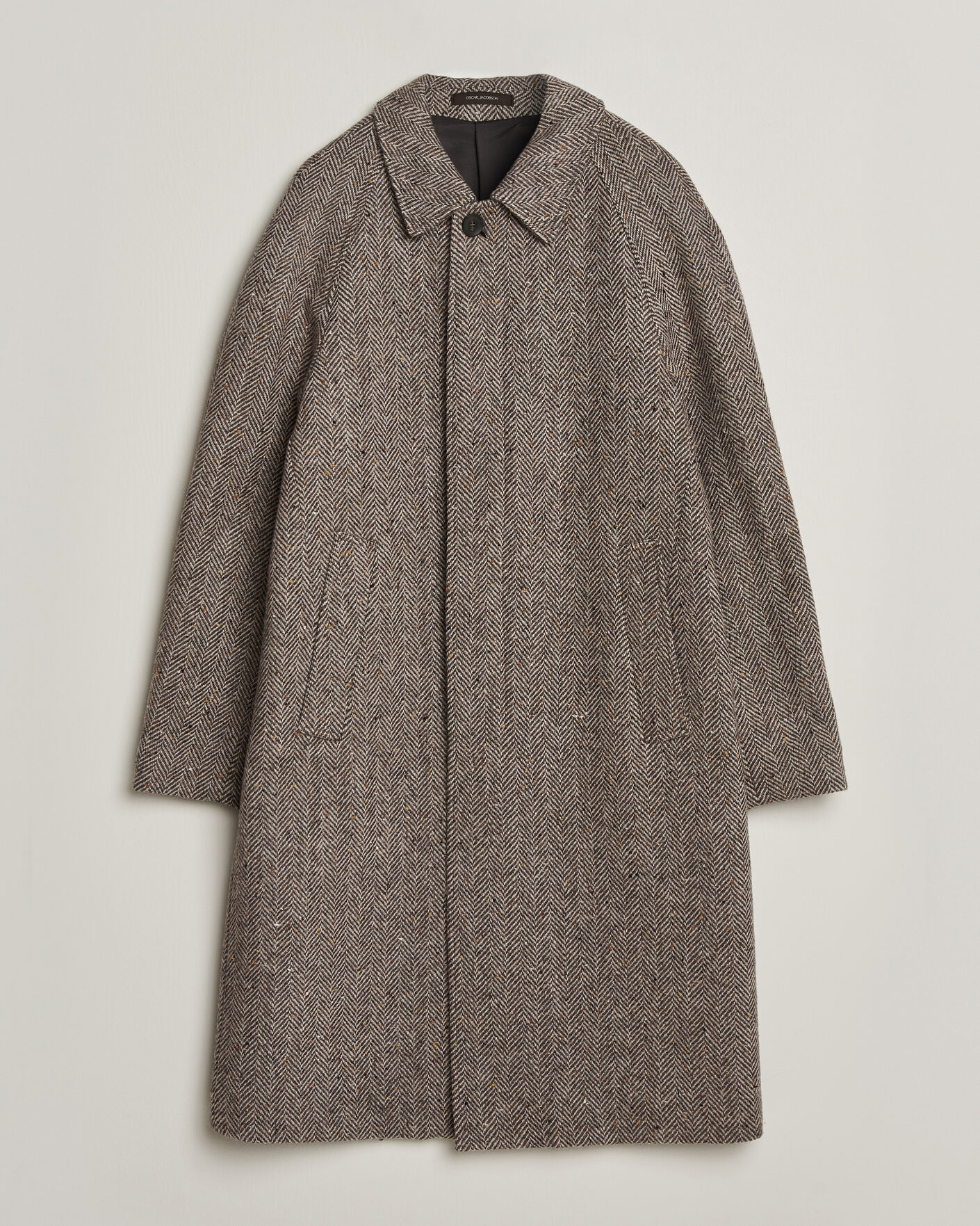 Hombres | Abrigos y chaquetas | Oscar Jacobson | Raglan Herringbone Wool Coat Beige