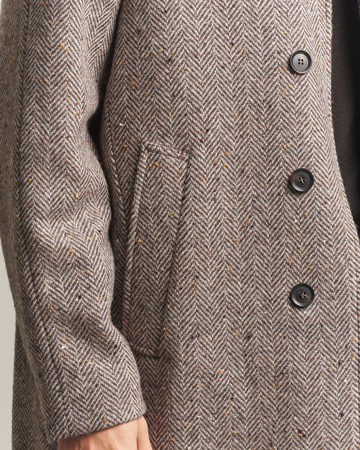 Hombres | Abrigos y chaquetas | Oscar Jacobson | Raglan Herringbone Wool Coat Beige