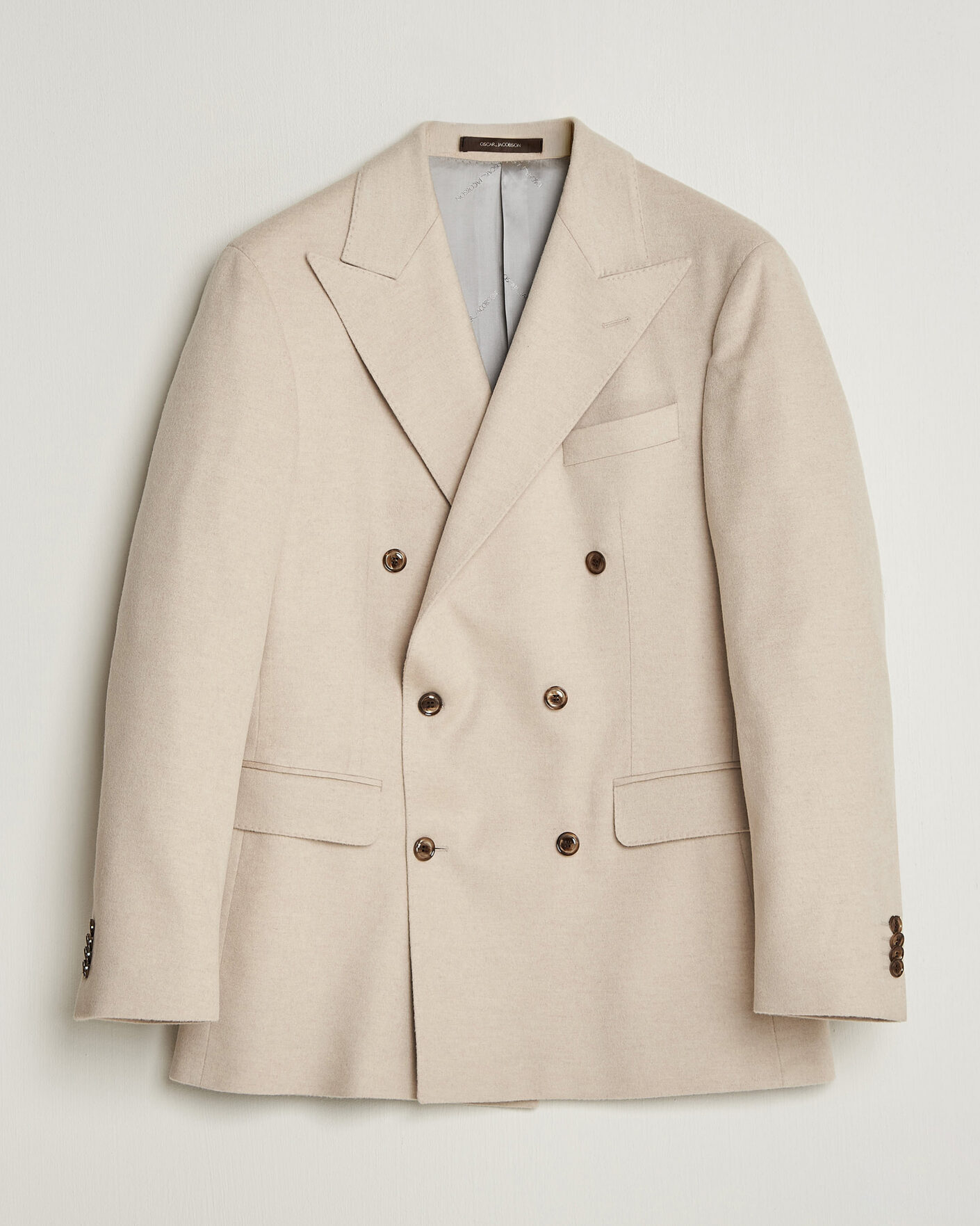Hombres | Blazers | Oscar Jacobson | Richard Wool/Cashmere DB Blazer Creme
